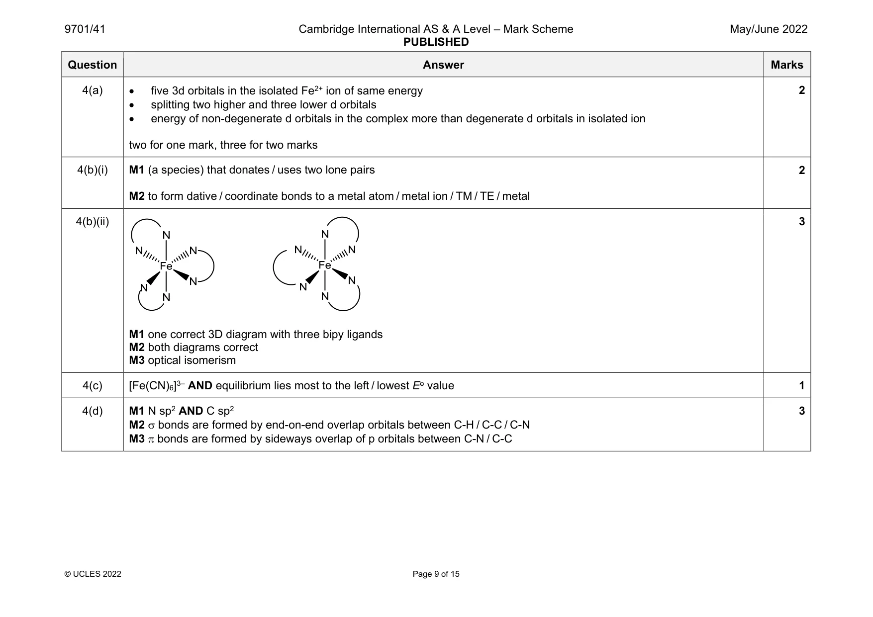 Mark scheme, page 9 of 15