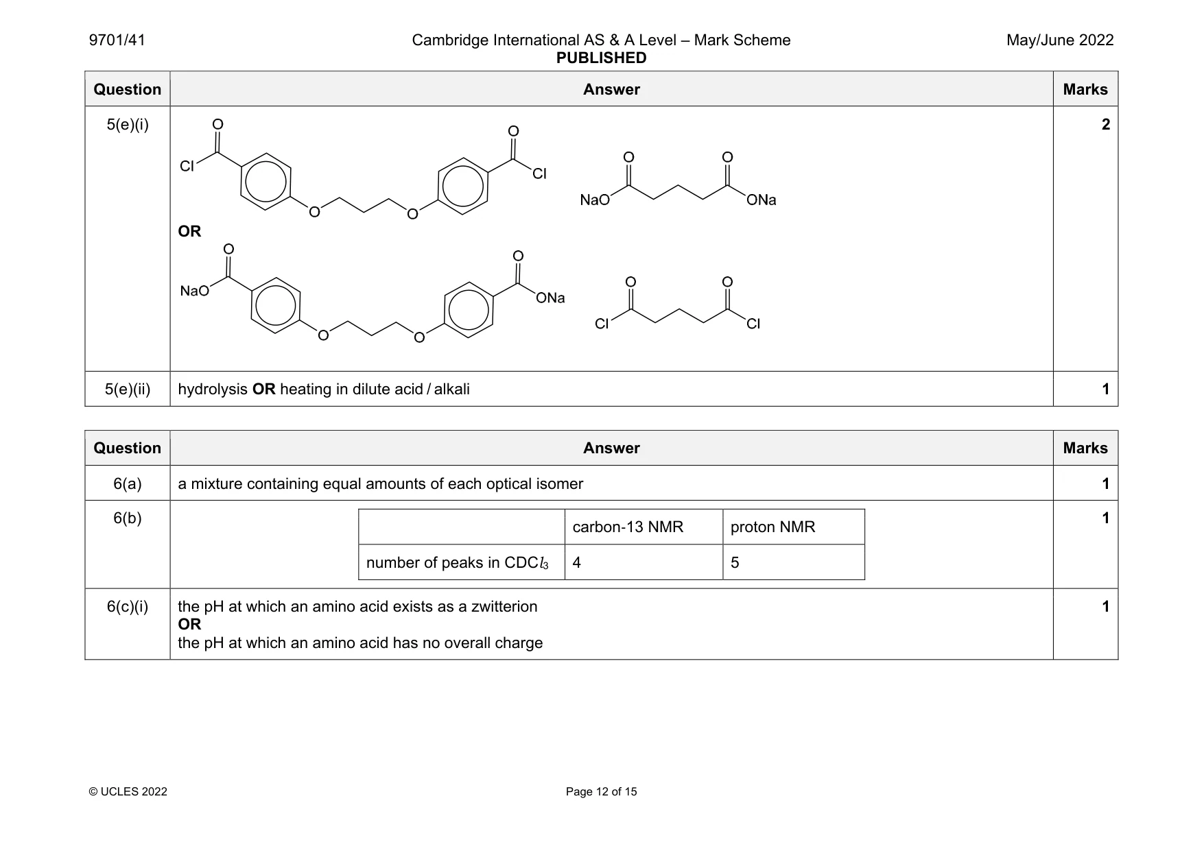 Mark scheme, page 12 of 15