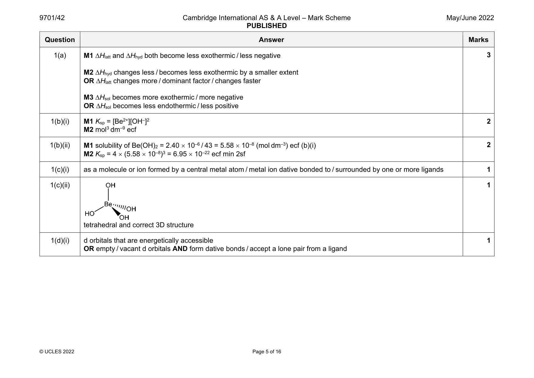 Mark scheme, page 5 of 16
