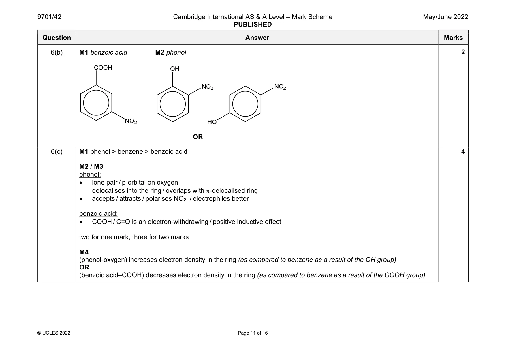 Mark scheme, page 11 of 16