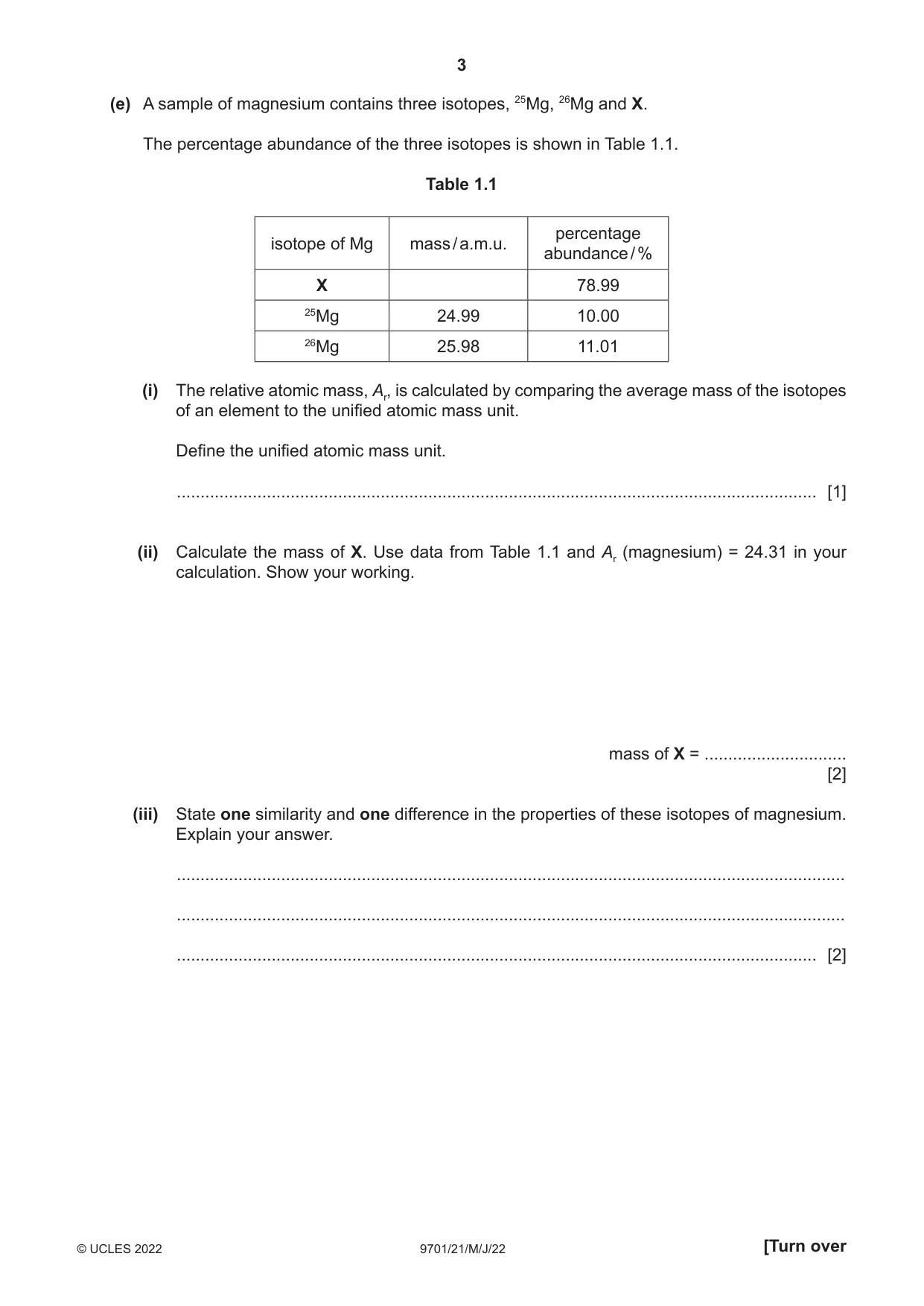 Cambridge A Level Chemistry 9701 2022 May/June Paper 2 · Variant 1 question paper, page 3 of 16