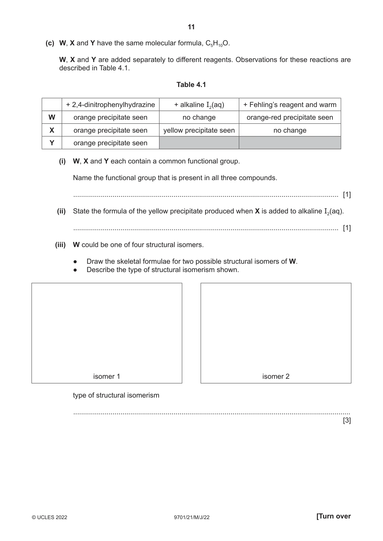 Cambridge A Level Chemistry 9701 2022 May/June Paper 2 · Variant 1 question paper, page 11 of 16