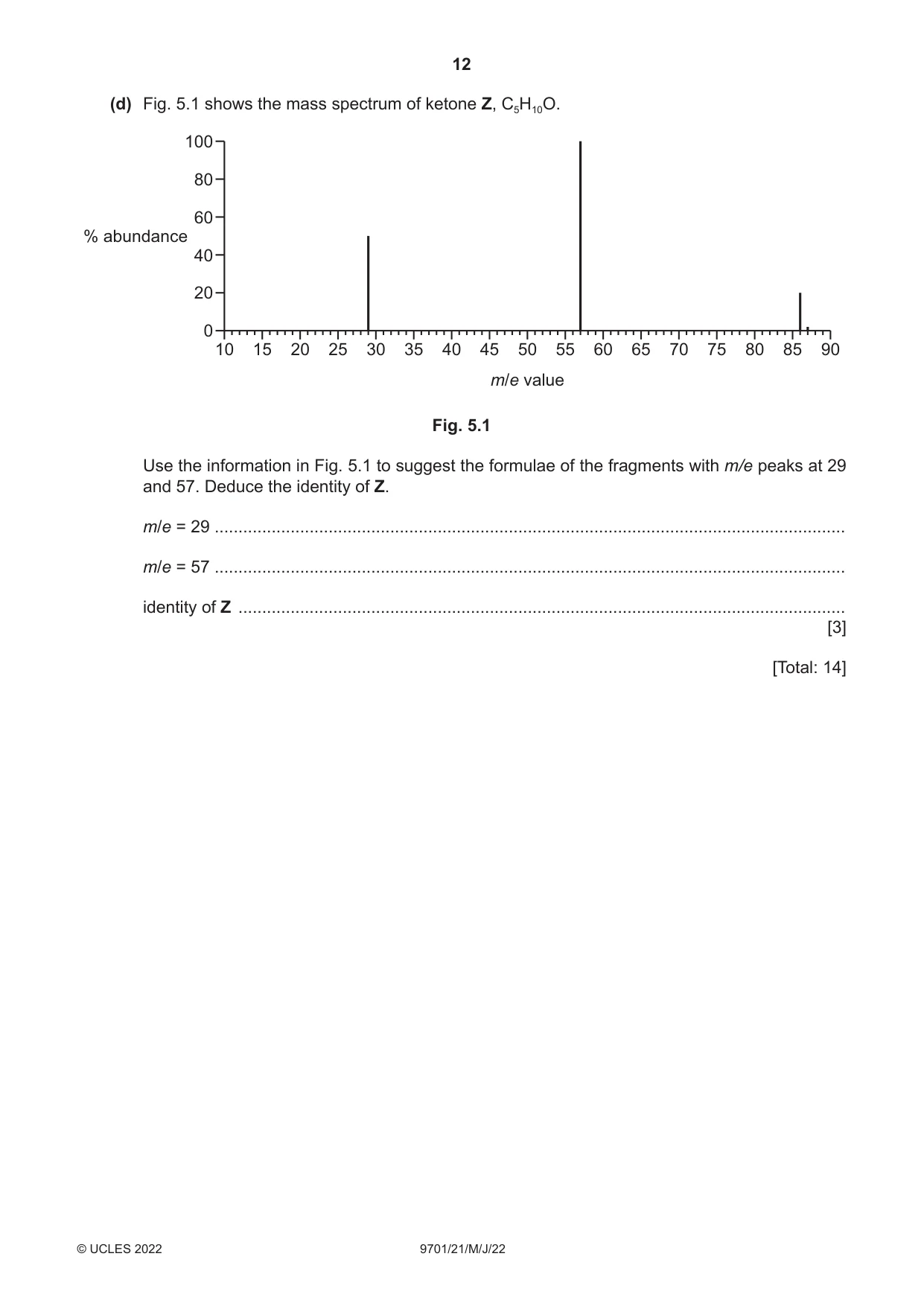 Cambridge A Level Chemistry 9701 2022 May/June Paper 2 · Variant 1 question paper, page 12 of 16