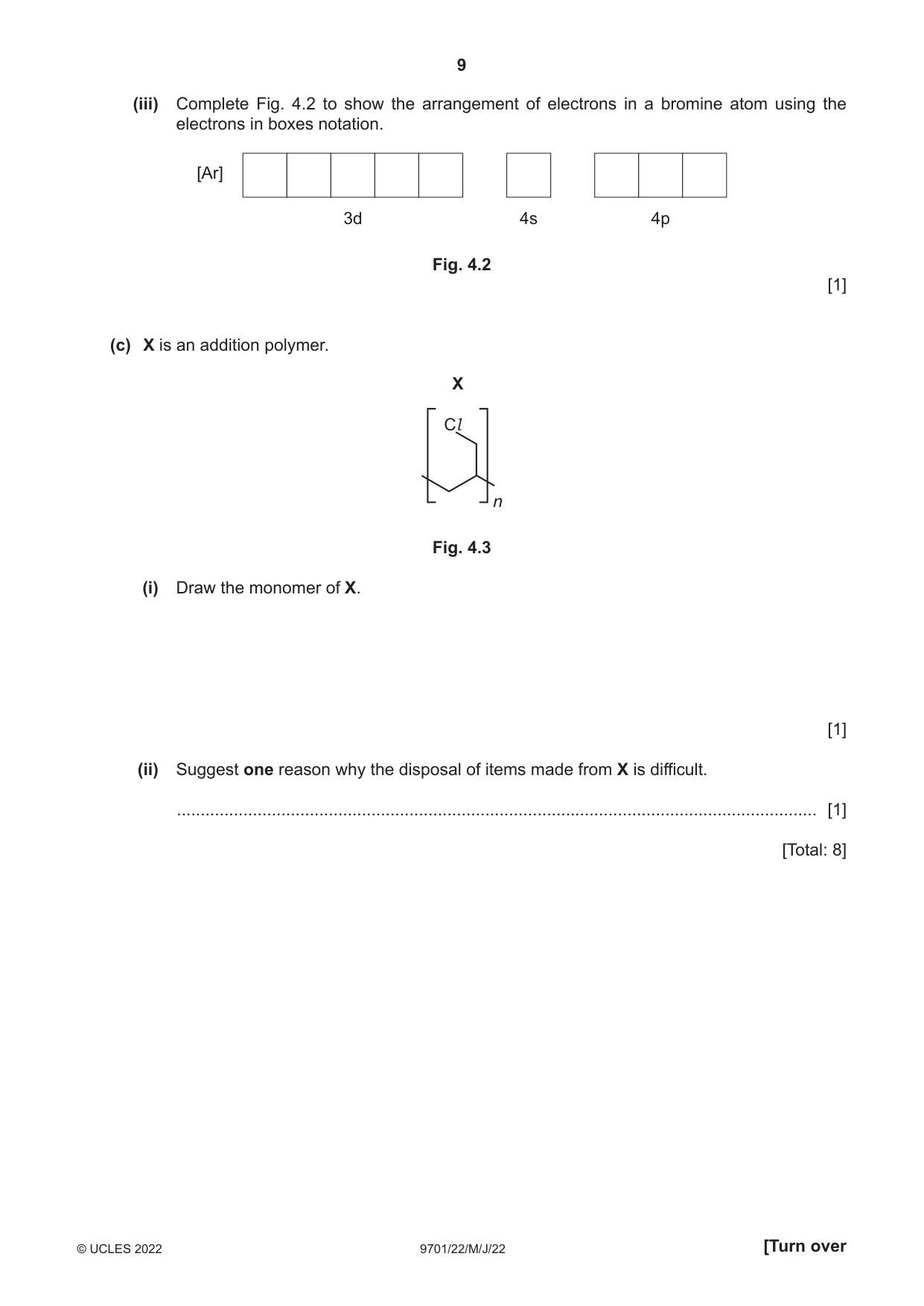 Cambridge A Level Chemistry 9701 2022 May/June Paper 2 · Variant 2 question paper, page 9 of 16