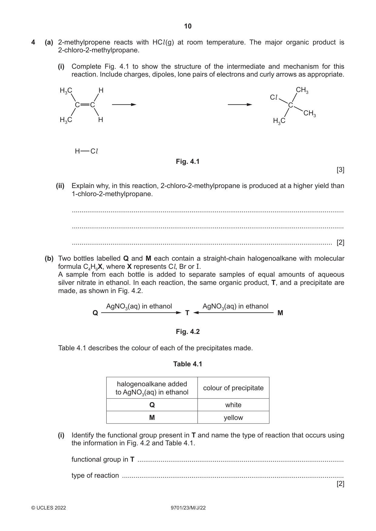 Cambridge A Level Chemistry 9701 2022 May/June Paper 2 · Variant 3 question paper, page 10 of 16
