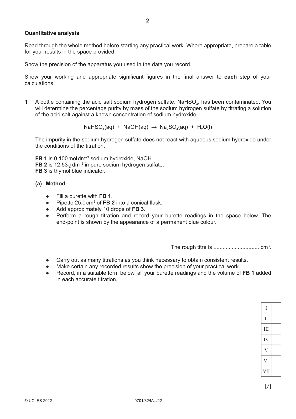 Cambridge A Level Chemistry 9701 2022 May/June Paper 3 · Variant 2 question paper, page 2 of 12