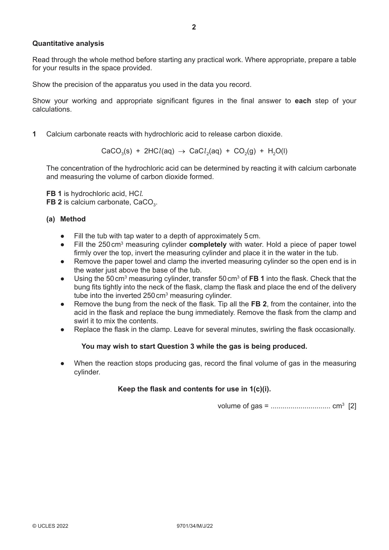 Cambridge A Level Chemistry 9701 2022 May/June Paper 3 · Variant 4 question paper, page 2 of 16