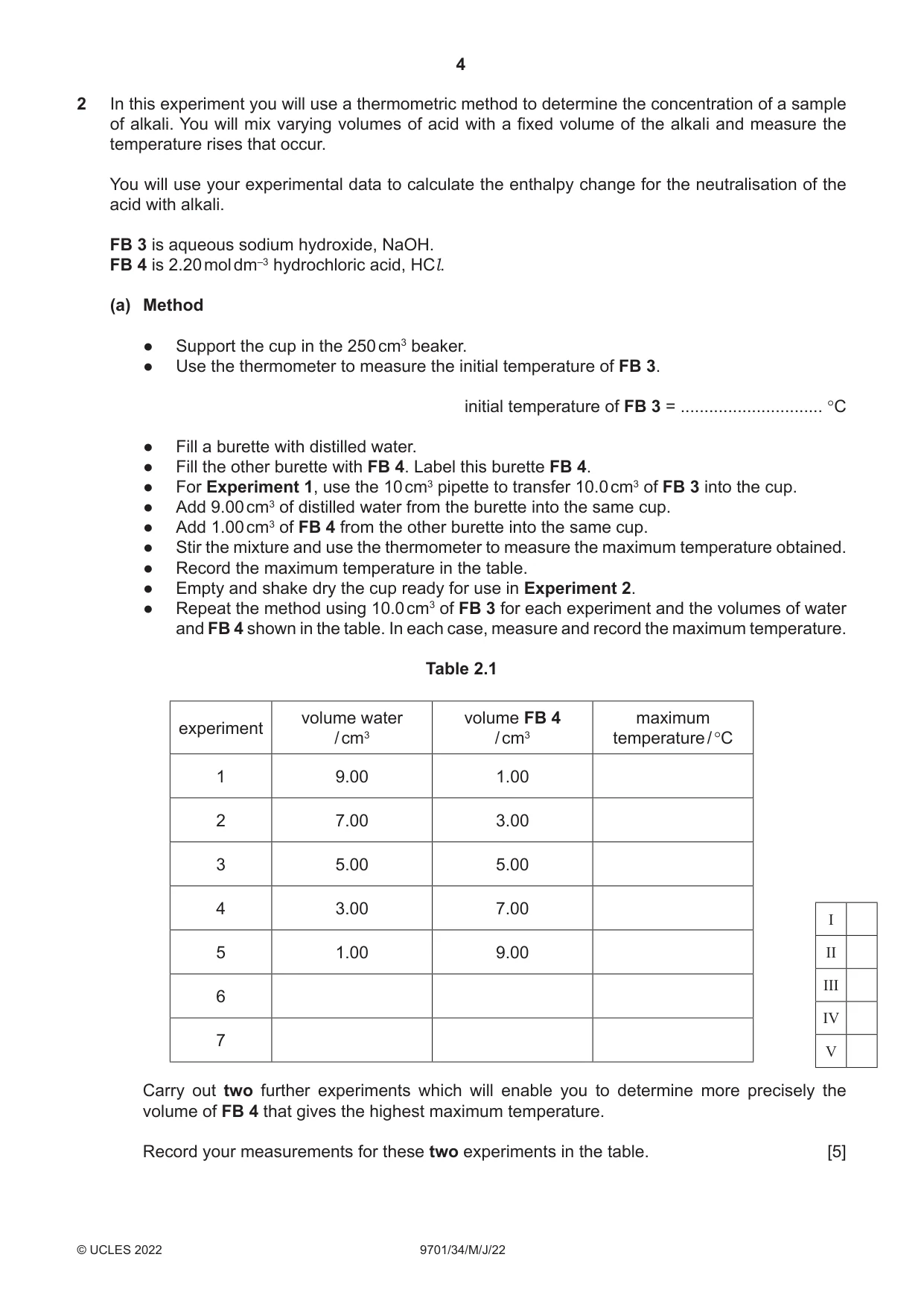 Cambridge A Level Chemistry 9701 2022 May/June Paper 3 · Variant 4 question paper, page 4 of 16