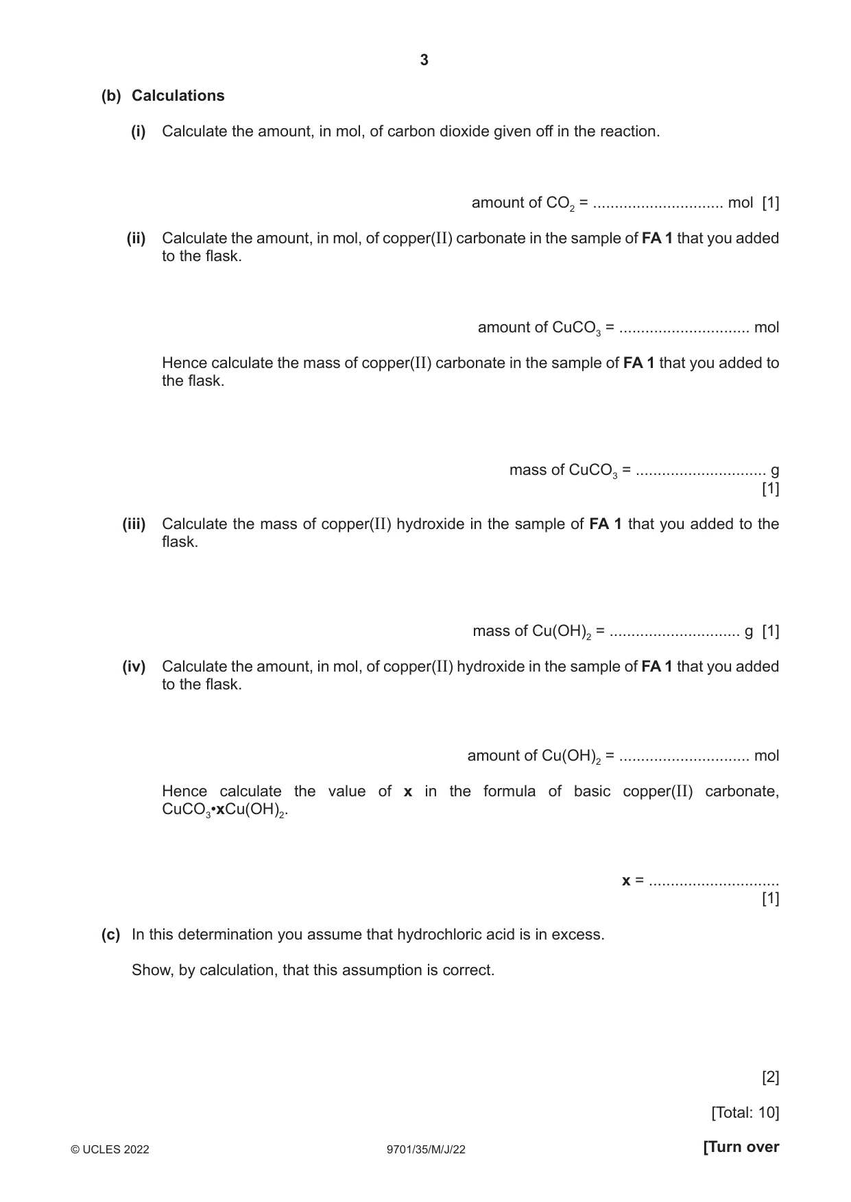 Cambridge A Level Chemistry 9701 2022 May/June Paper 3 · Variant 5 question paper, page 3 of 12