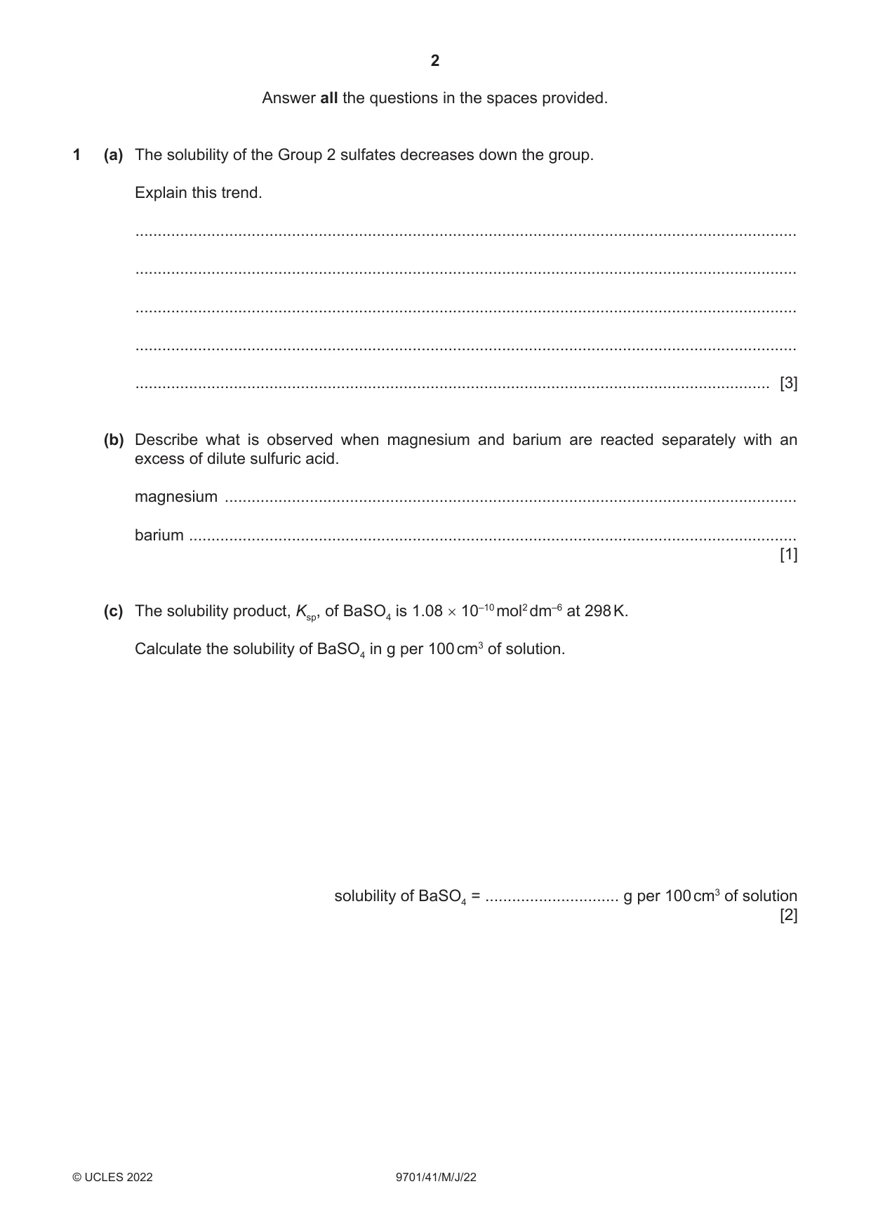 Cambridge A Level Chemistry 9701 2022 May/June Paper 4 · Variant 1 question paper, page 2 of 24