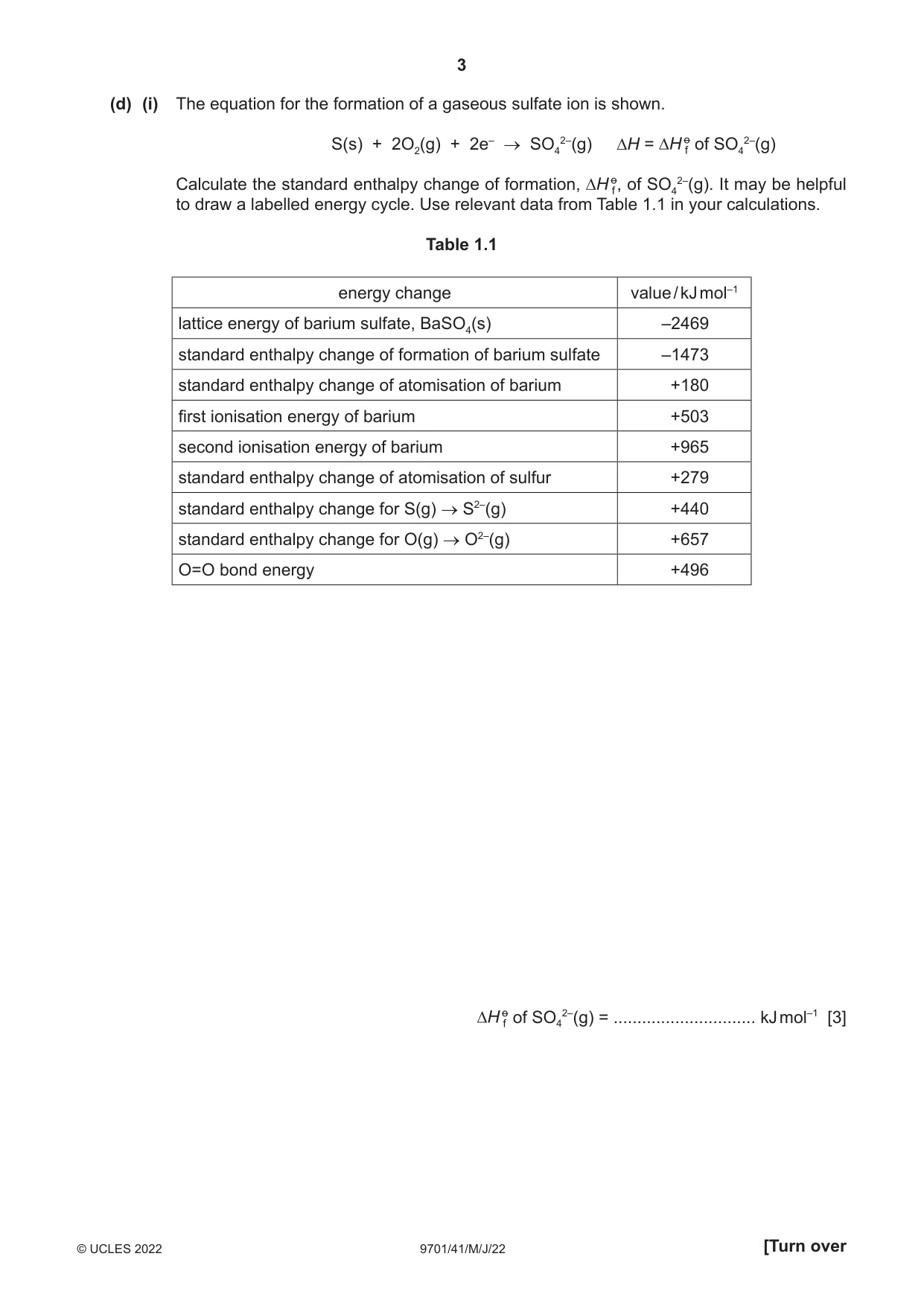 Cambridge A Level Chemistry 9701 2022 May/June Paper 4 · Variant 1 question paper, page 3 of 24
