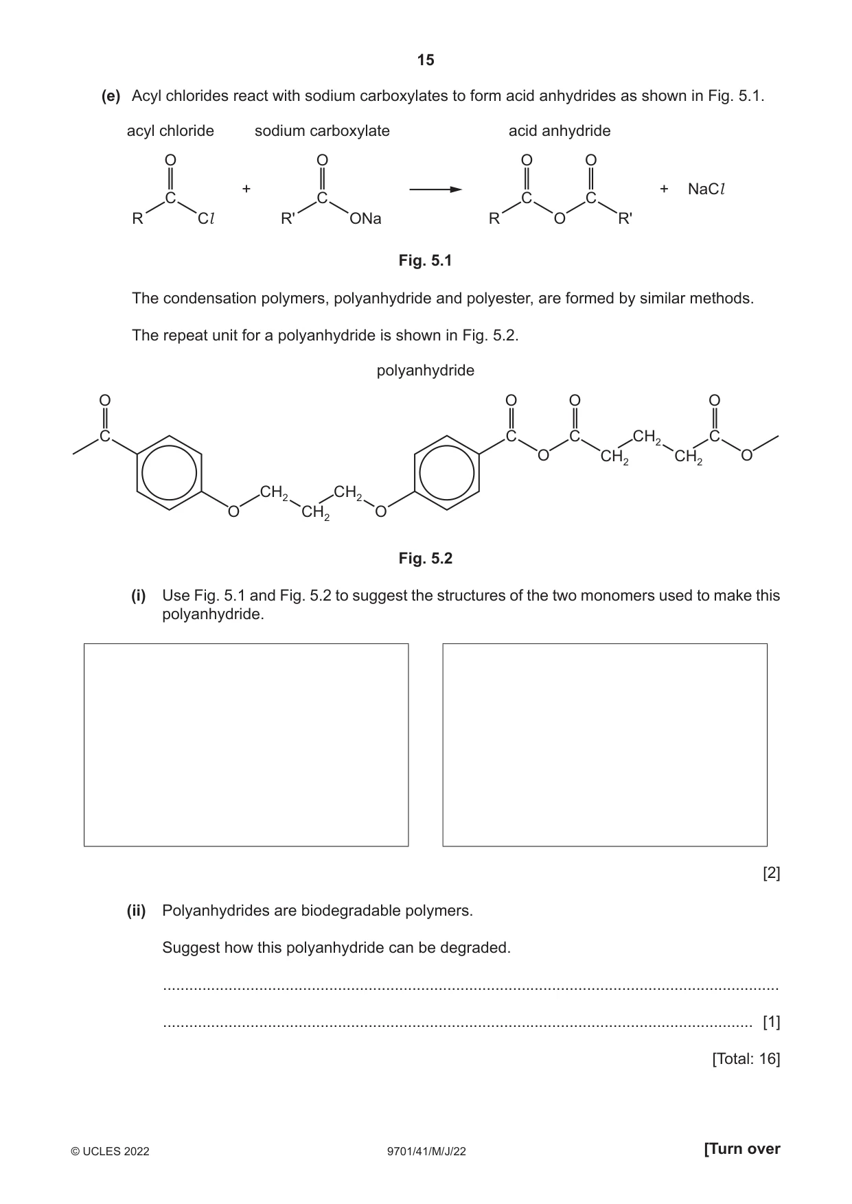 Cambridge A Level Chemistry 9701 2022 May/June Paper 4 · Variant 1 question paper, page 15 of 24