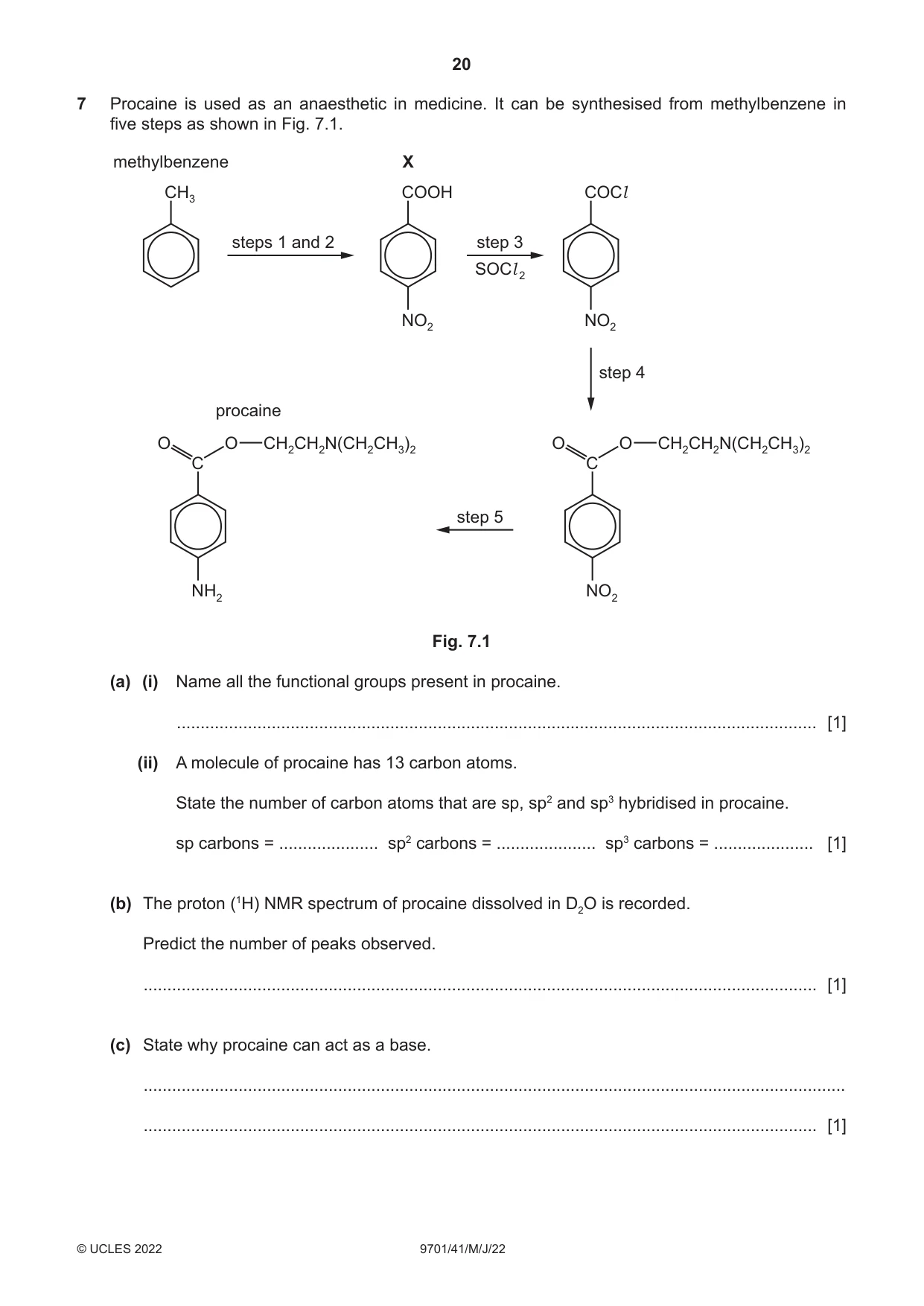 Cambridge A Level Chemistry 9701 2022 May/June Paper 4 · Variant 1 question paper, page 20 of 24