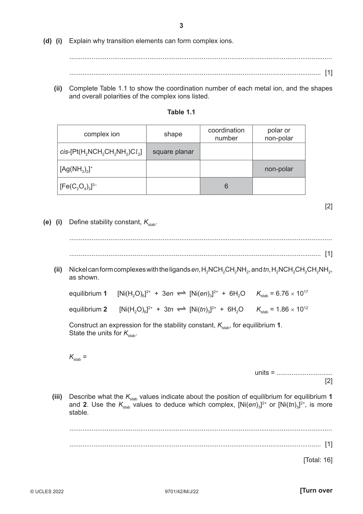 Cambridge A Level Chemistry 9701 2022 May/June Paper 4 · Variant 2 question paper, page 3 of 24