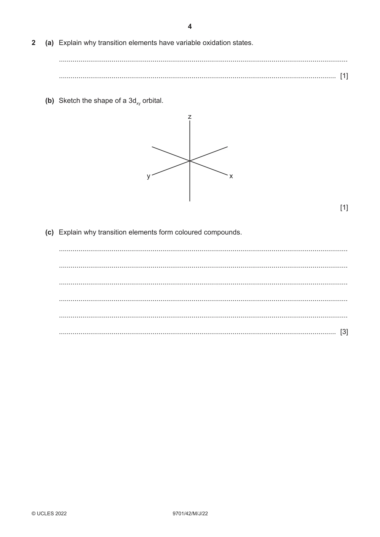 Cambridge A Level Chemistry 9701 2022 May/June Paper 4 · Variant 2 question paper, page 4 of 24