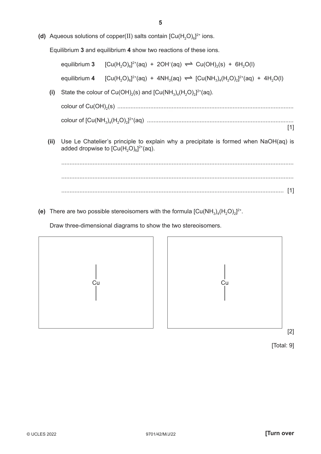 Cambridge A Level Chemistry 9701 2022 May/June Paper 4 · Variant 2 question paper, page 5 of 24