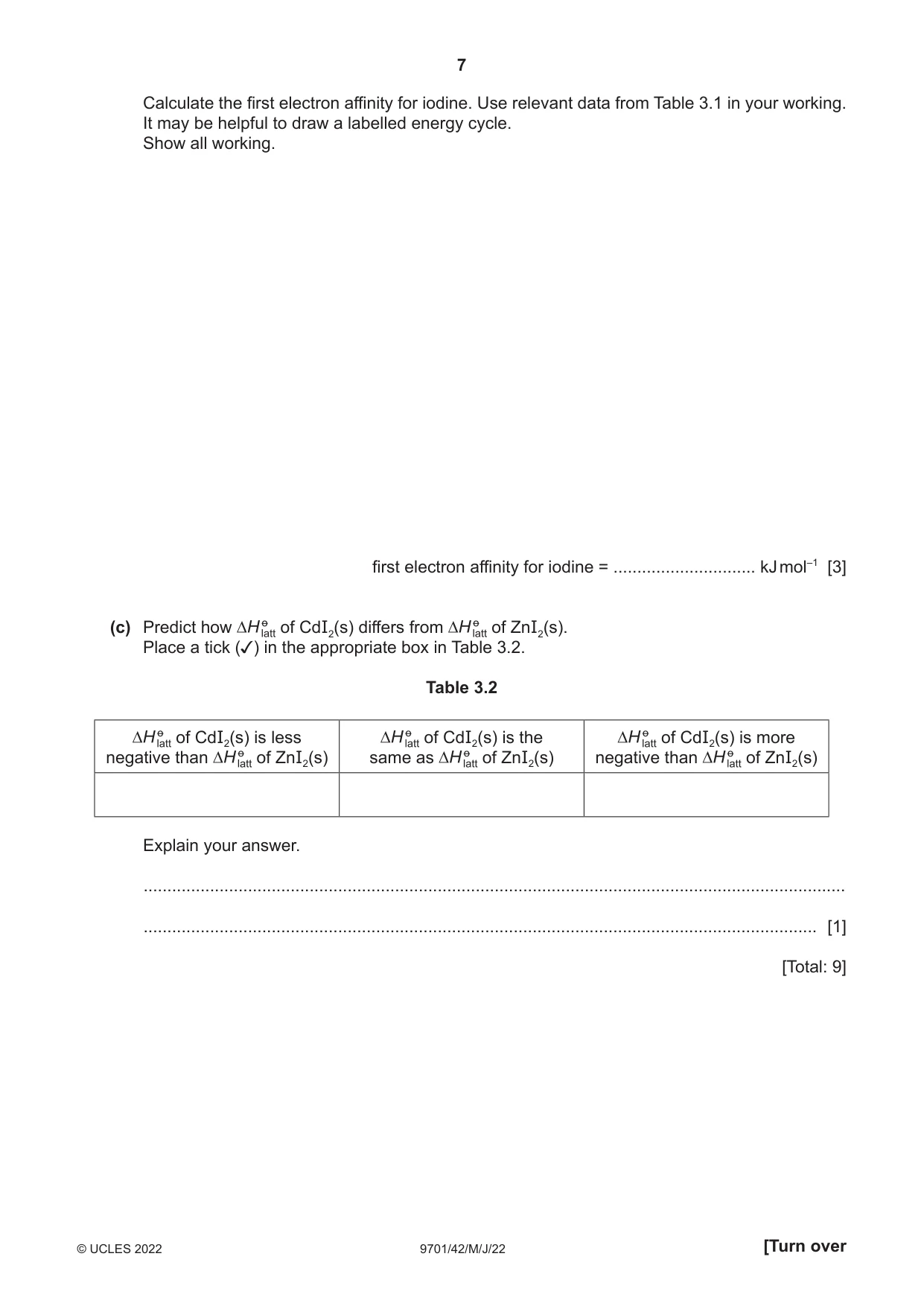 Cambridge A Level Chemistry 9701 2022 May/June Paper 4 · Variant 2 question paper, page 7 of 24