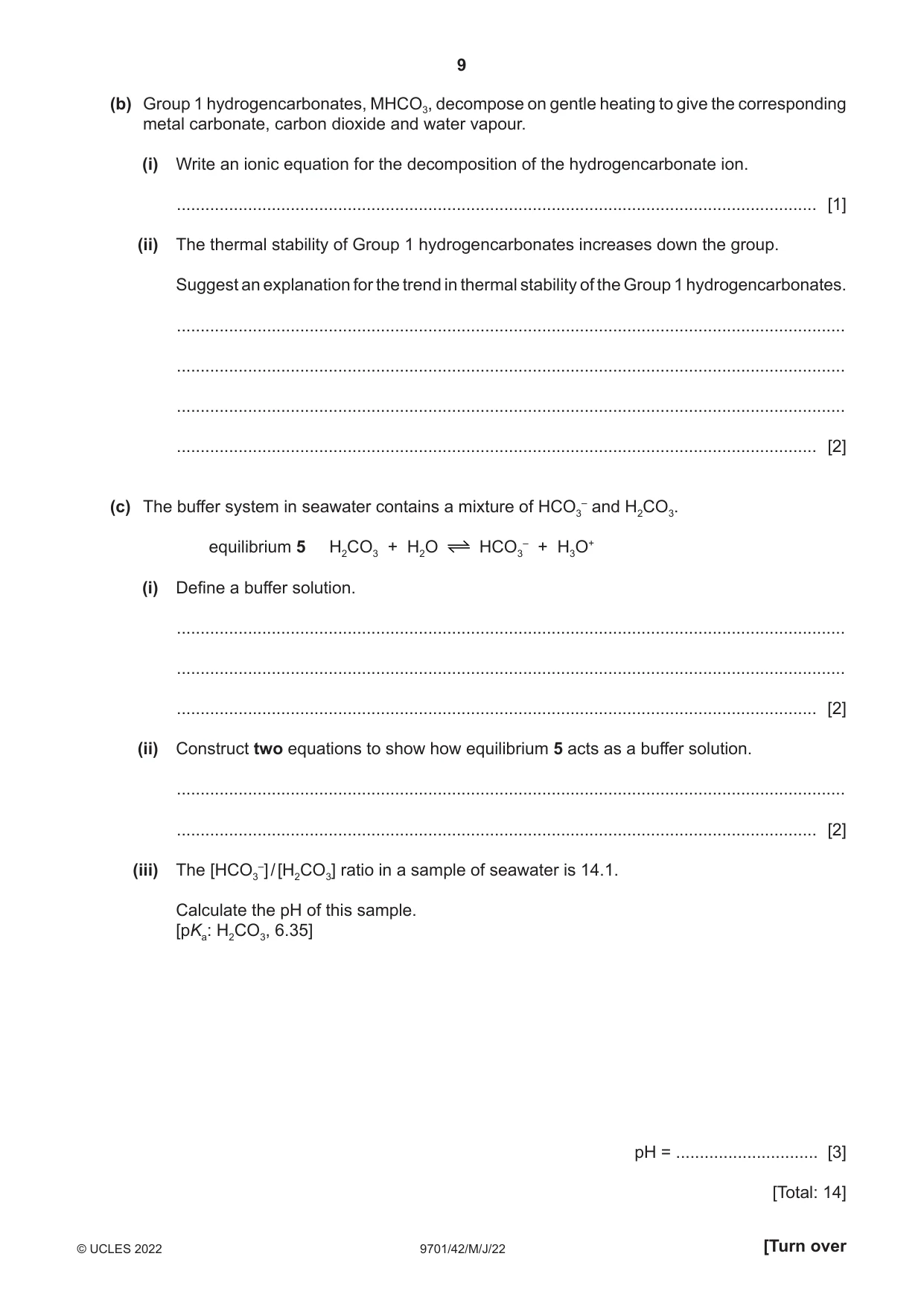 Cambridge A Level Chemistry 9701 2022 May/June Paper 4 · Variant 2 question paper, page 9 of 24