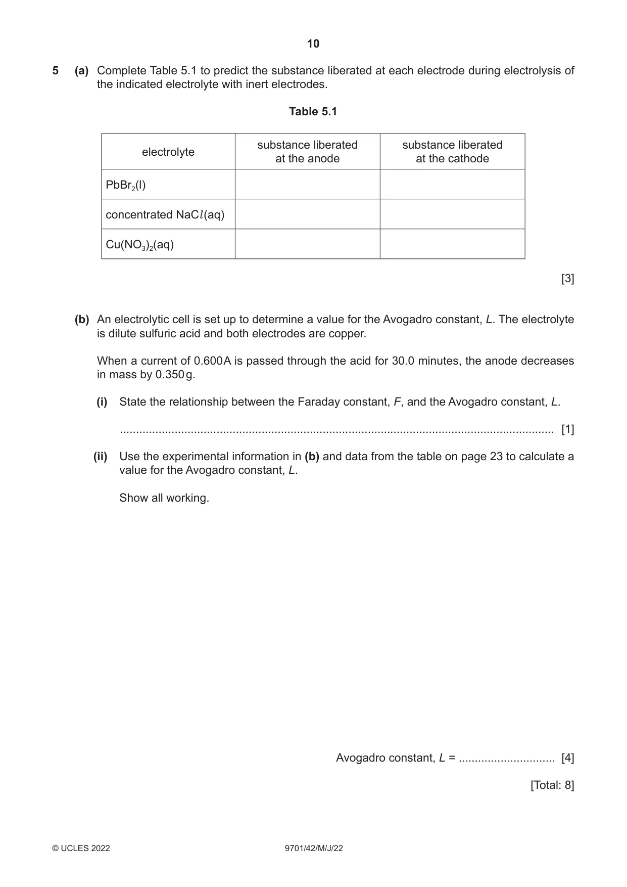 Cambridge A Level Chemistry 9701 2022 May/June Paper 4 · Variant 2 question paper, page 10 of 24