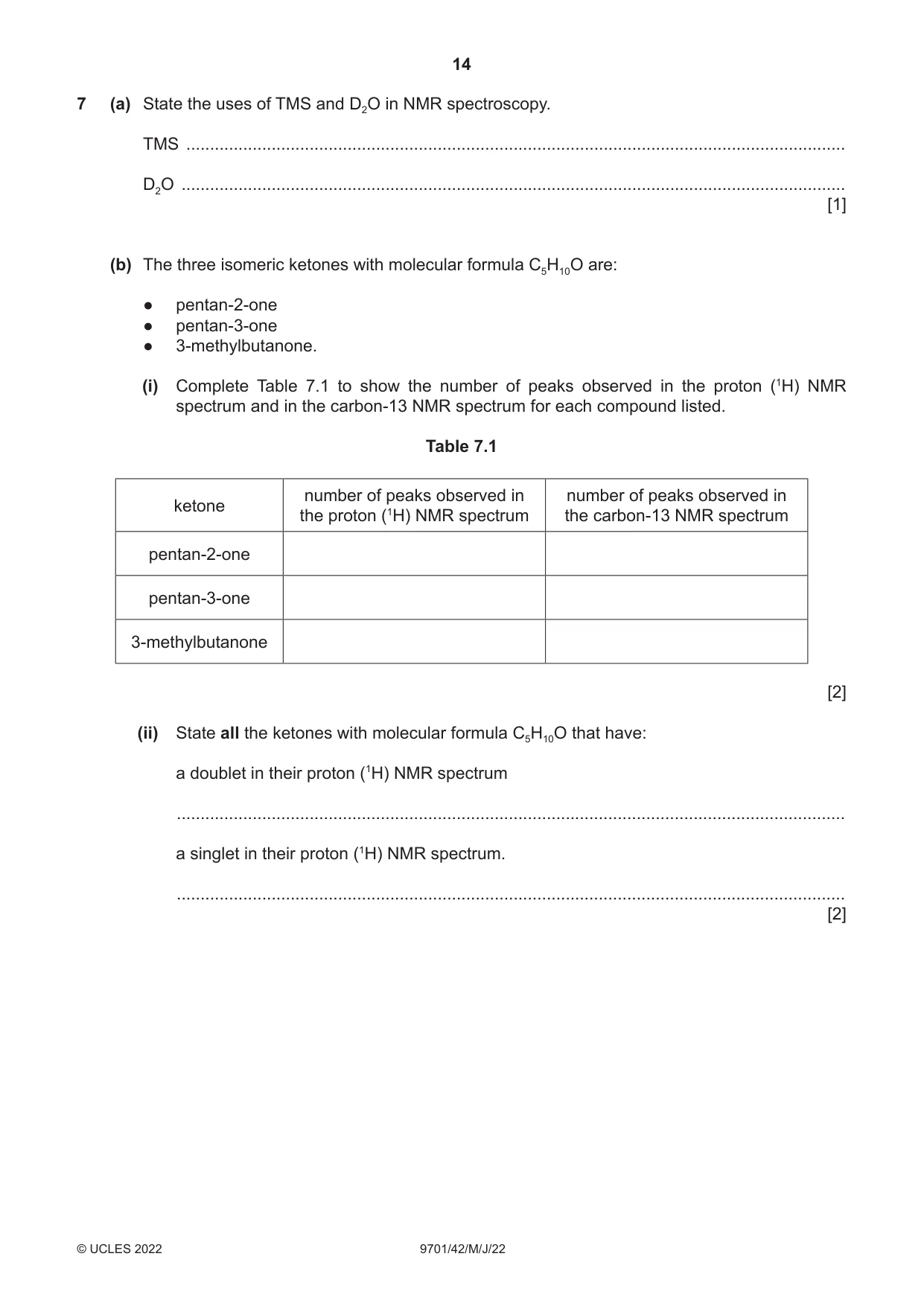 Cambridge A Level Chemistry 9701 2022 May/June Paper 4 · Variant 2 question paper, page 14 of 24