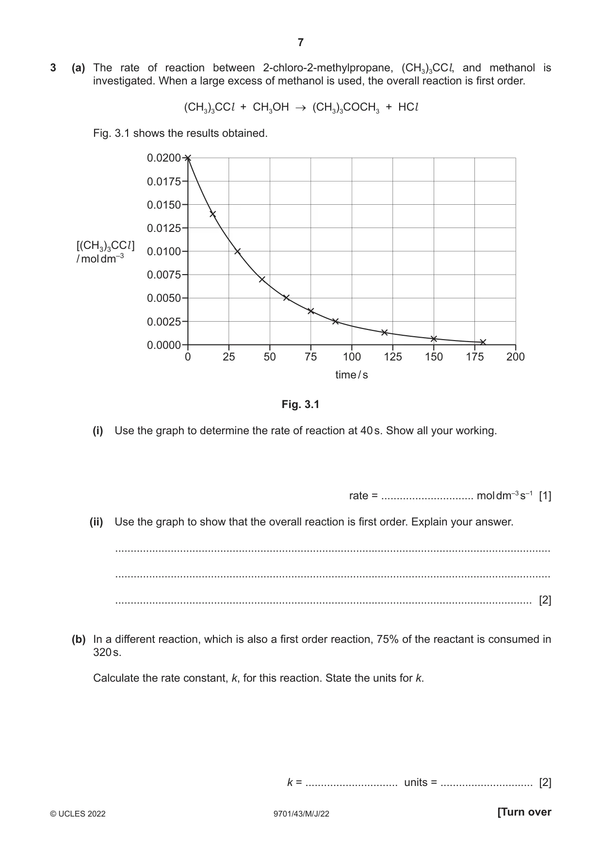Cambridge A Level Chemistry 9701 2022 May/June Paper 4 · Variant 3 question paper, page 7 of 24