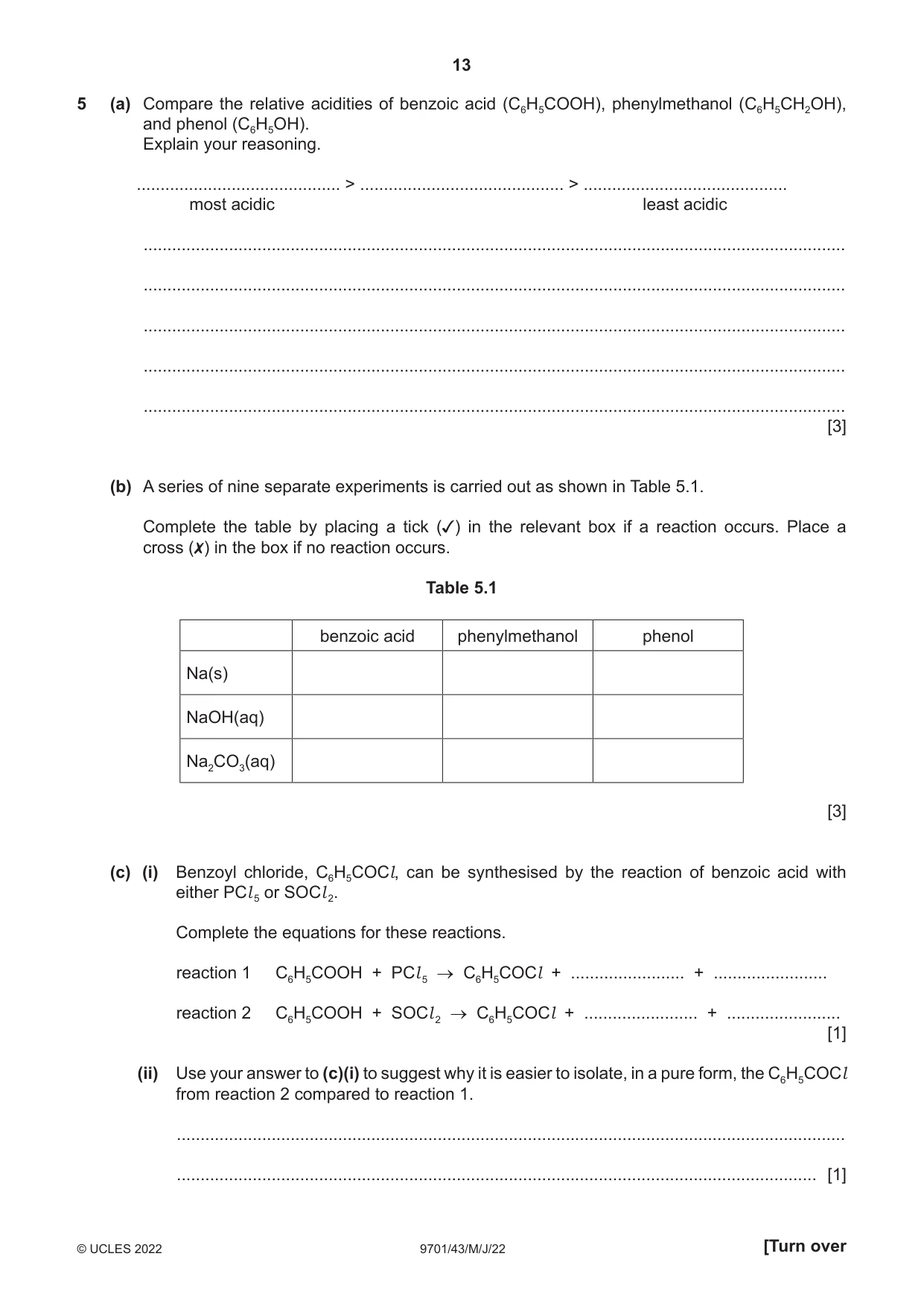 Cambridge A Level Chemistry 9701 2022 May/June Paper 4 · Variant 3 question paper, page 13 of 24