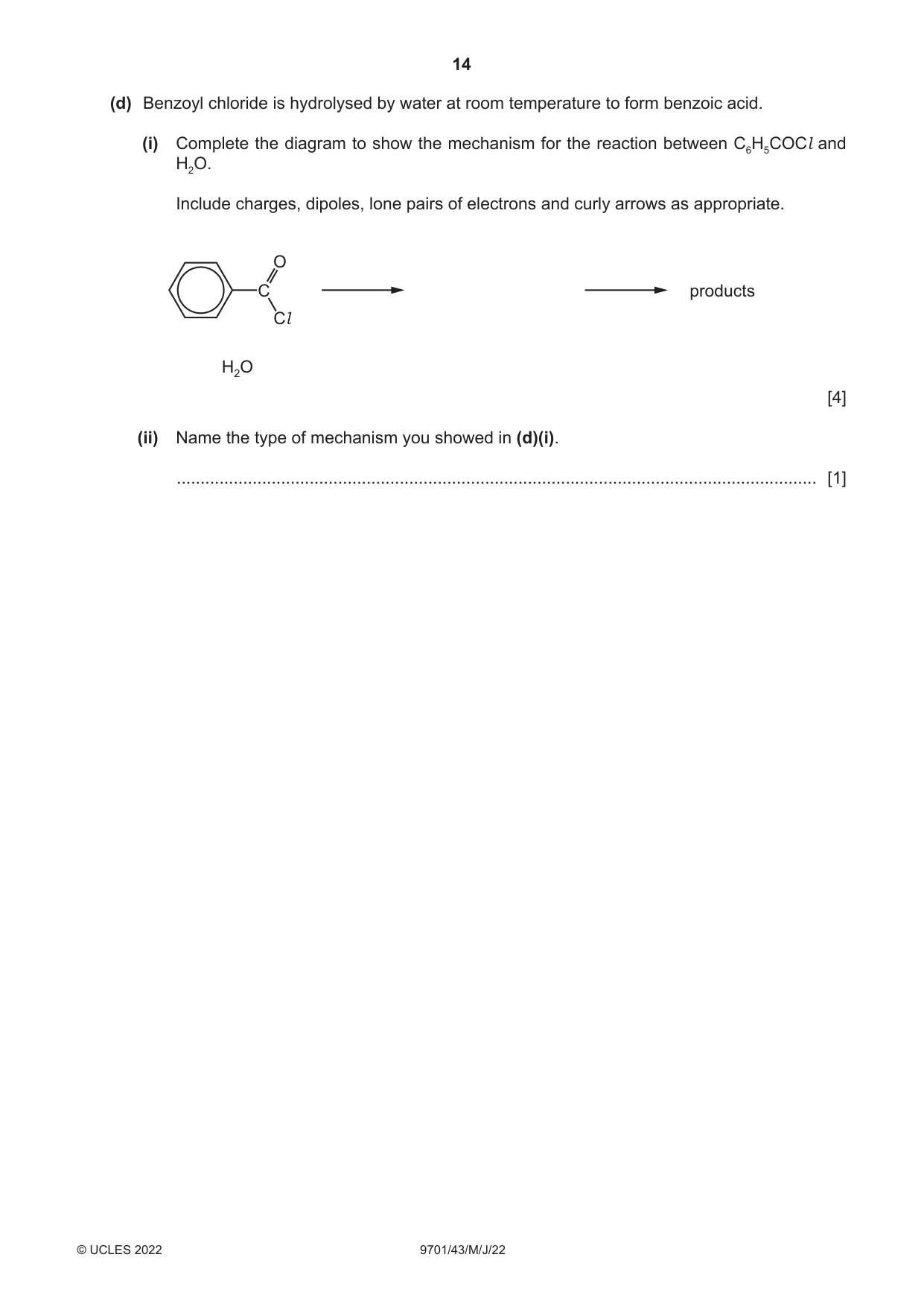 Cambridge A Level Chemistry 9701 2022 May/June Paper 4 · Variant 3 question paper, page 14 of 24
