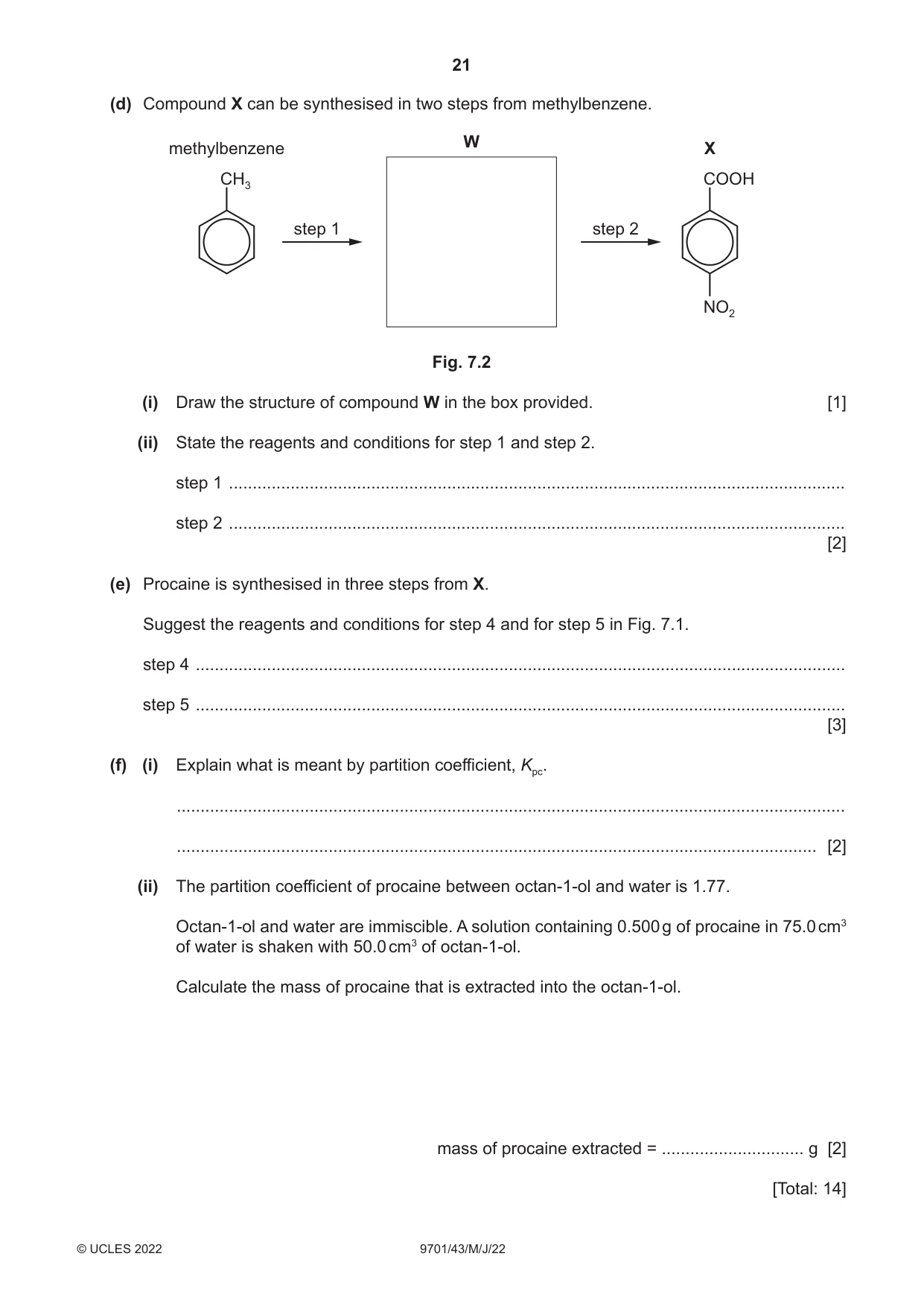 Cambridge A Level Chemistry 9701 2022 May/June Paper 4 · Variant 3 question paper, page 21 of 24
