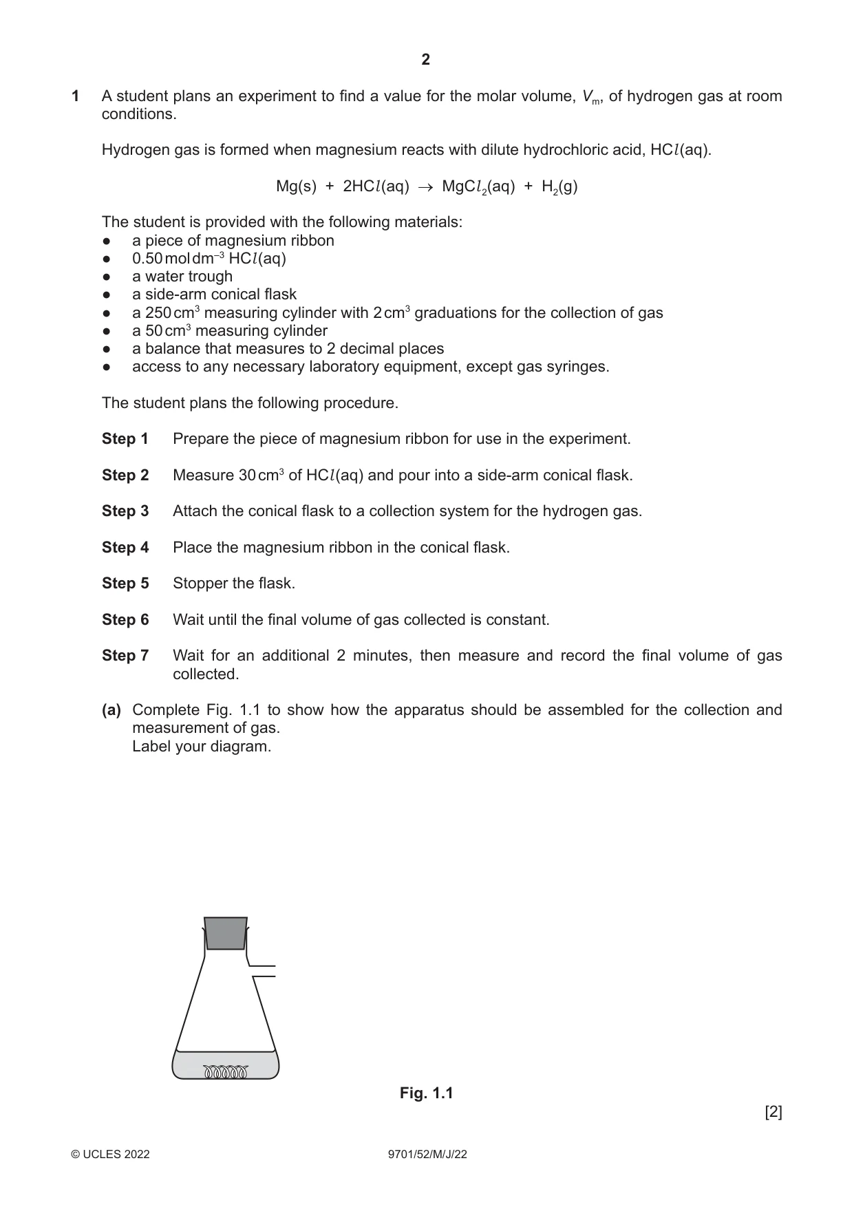 Cambridge A Level Chemistry 9701 2022 May/June Paper 5 · Variant 2 question paper, page 2 of 12