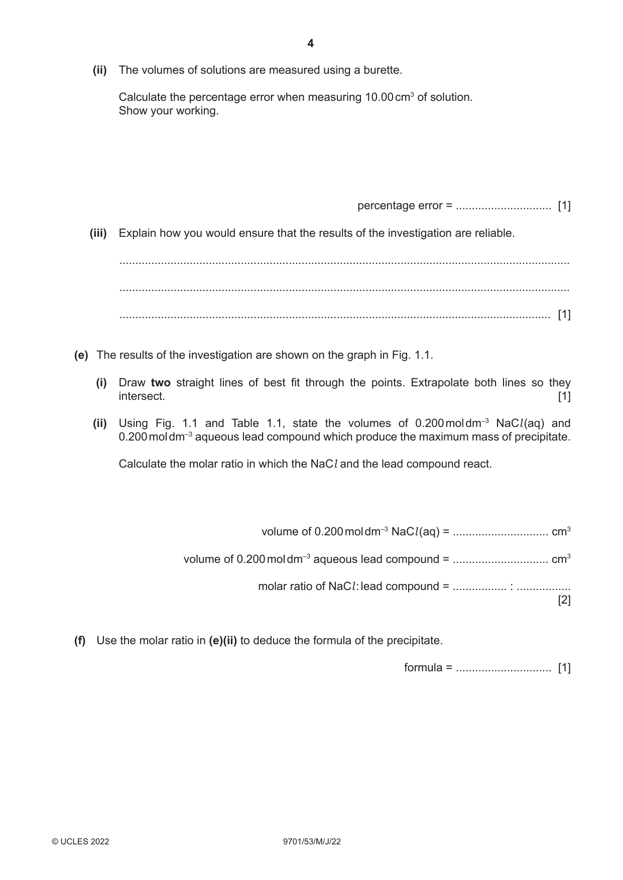 Cambridge A Level Chemistry 9701 2022 May/June Paper 5 · Variant 3 question paper, page 4 of 16
