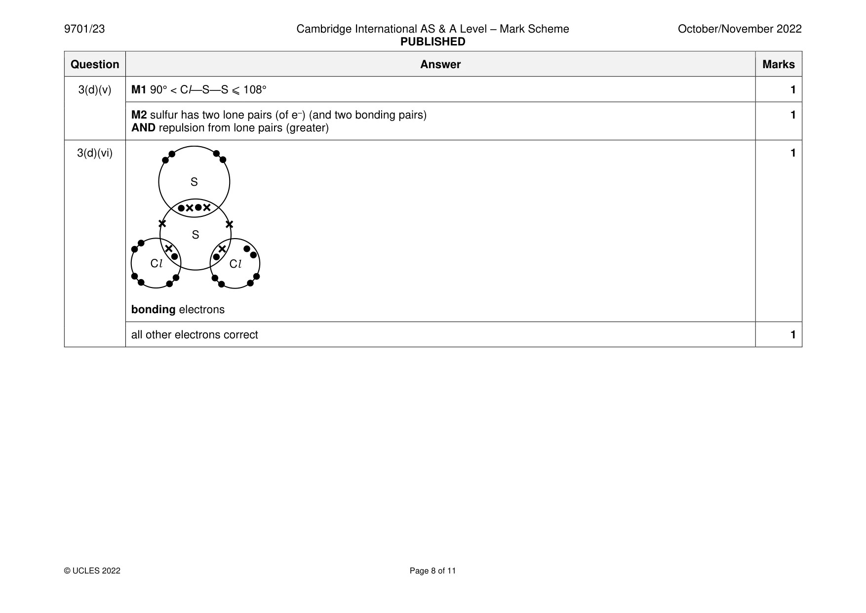 Mark scheme, page 8 of 11