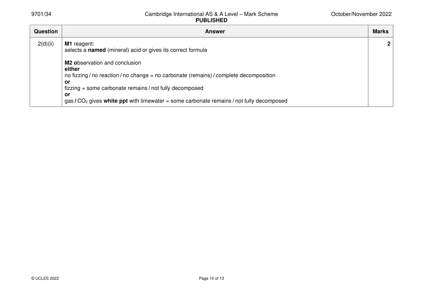Mark scheme, page 10 of 13