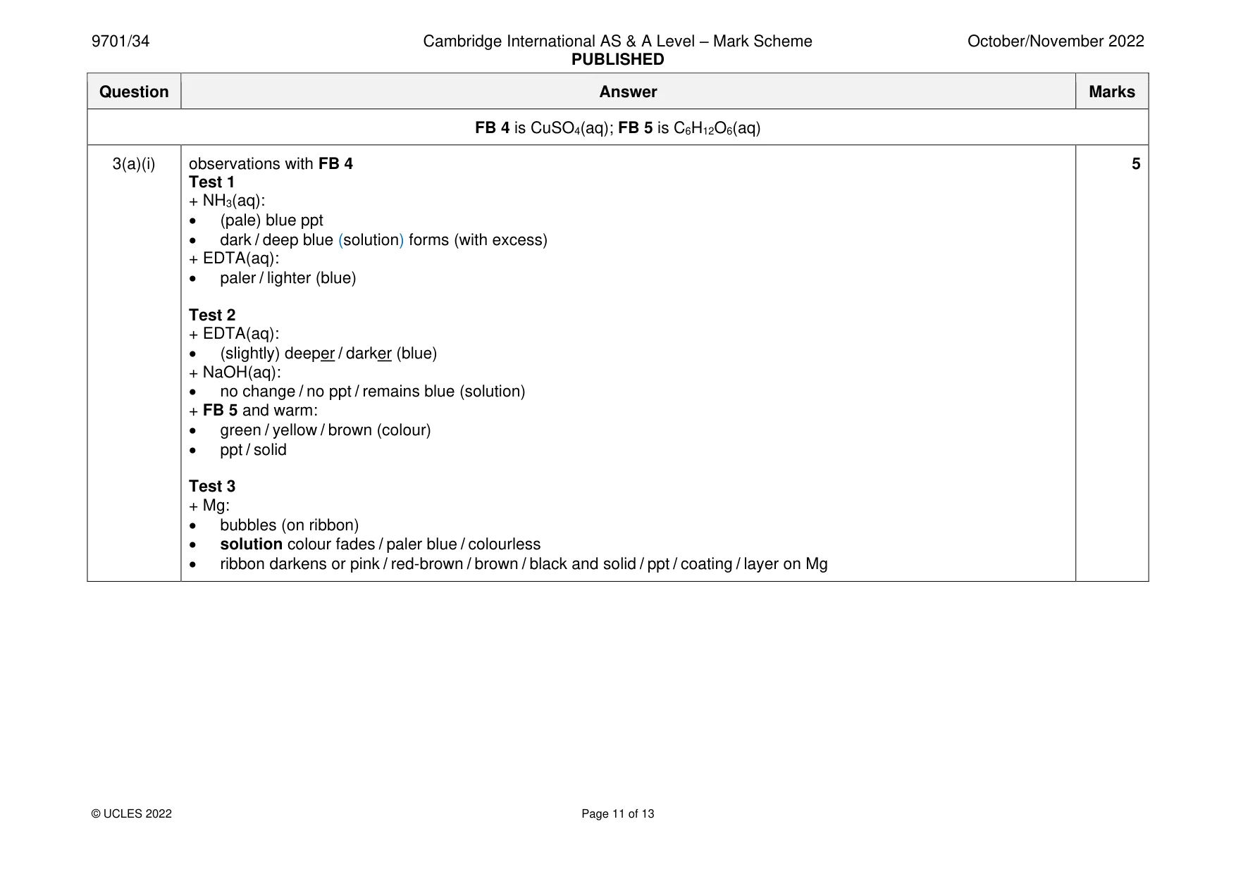 Mark scheme, page 11 of 13