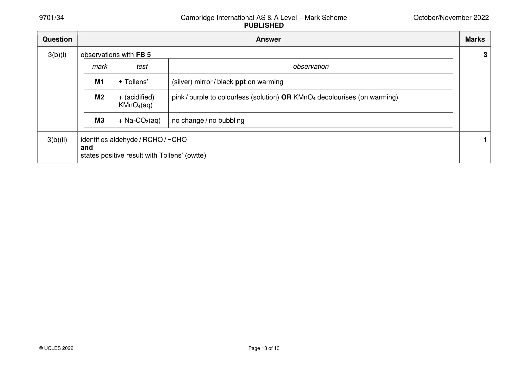 Mark scheme, page 13 of 13