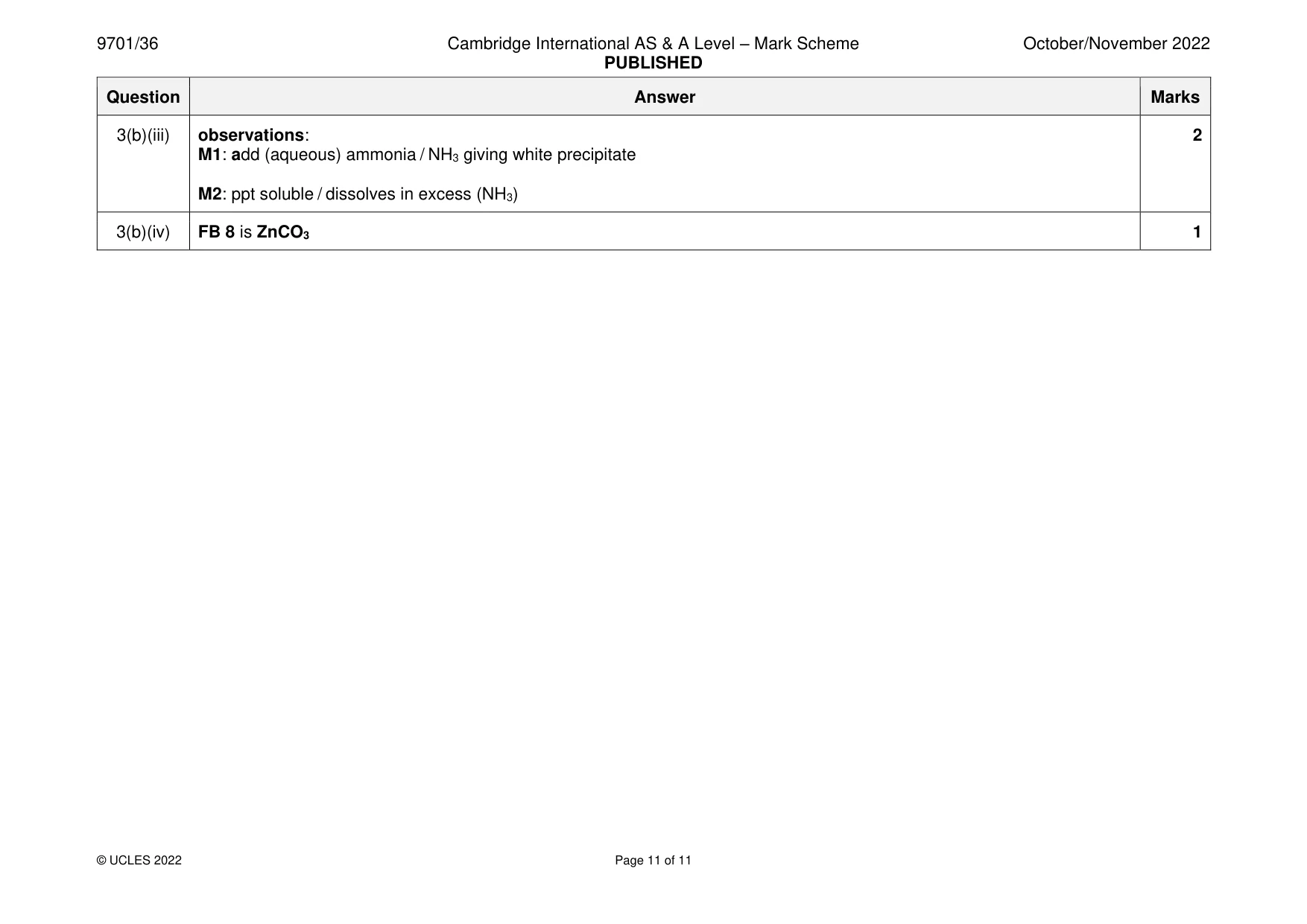 Mark scheme, page 11 of 11