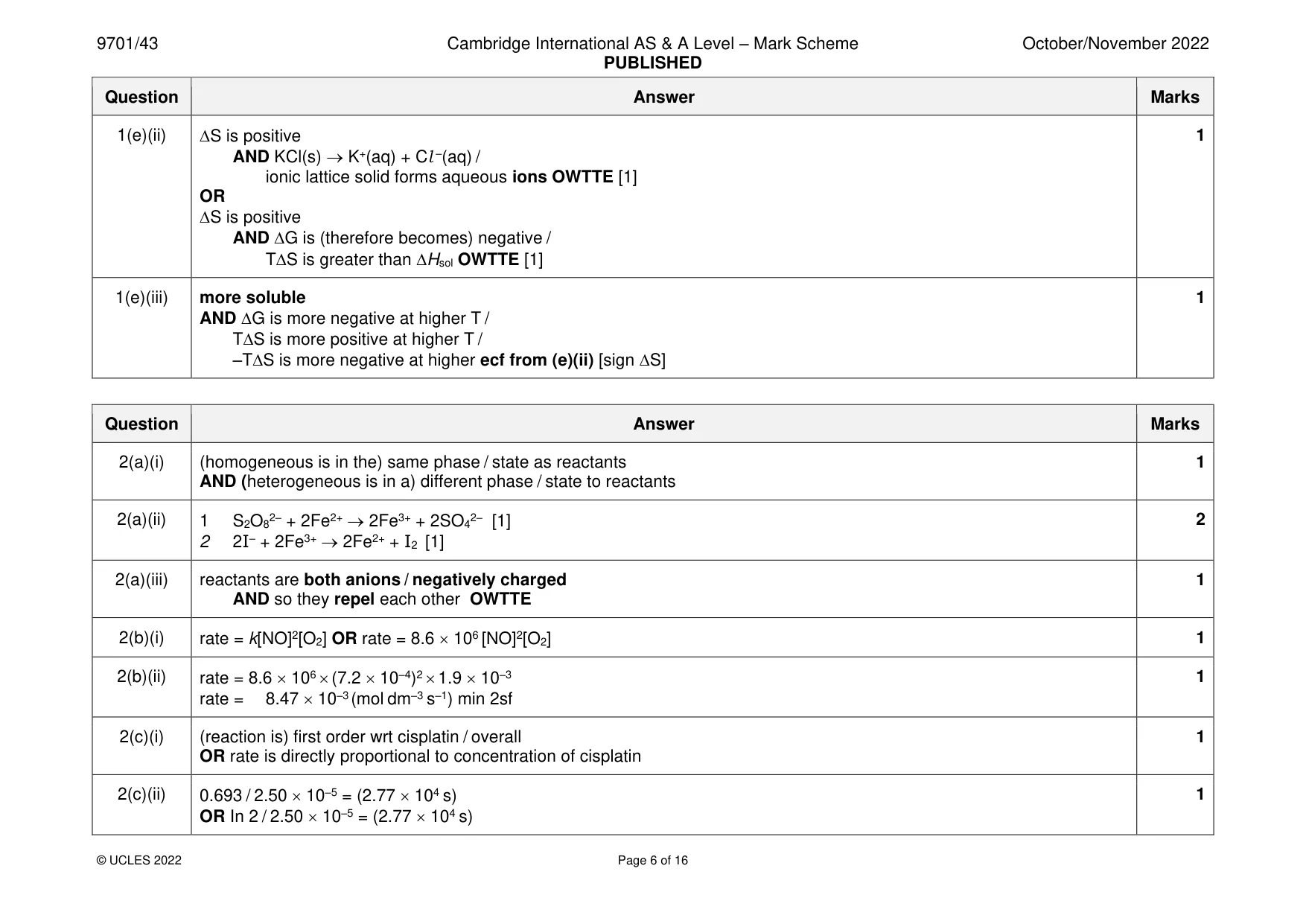 Mark scheme, page 6 of 16