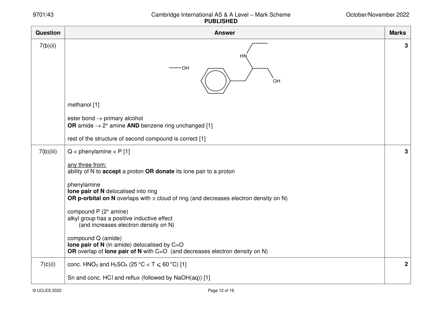 Mark scheme, page 12 of 16