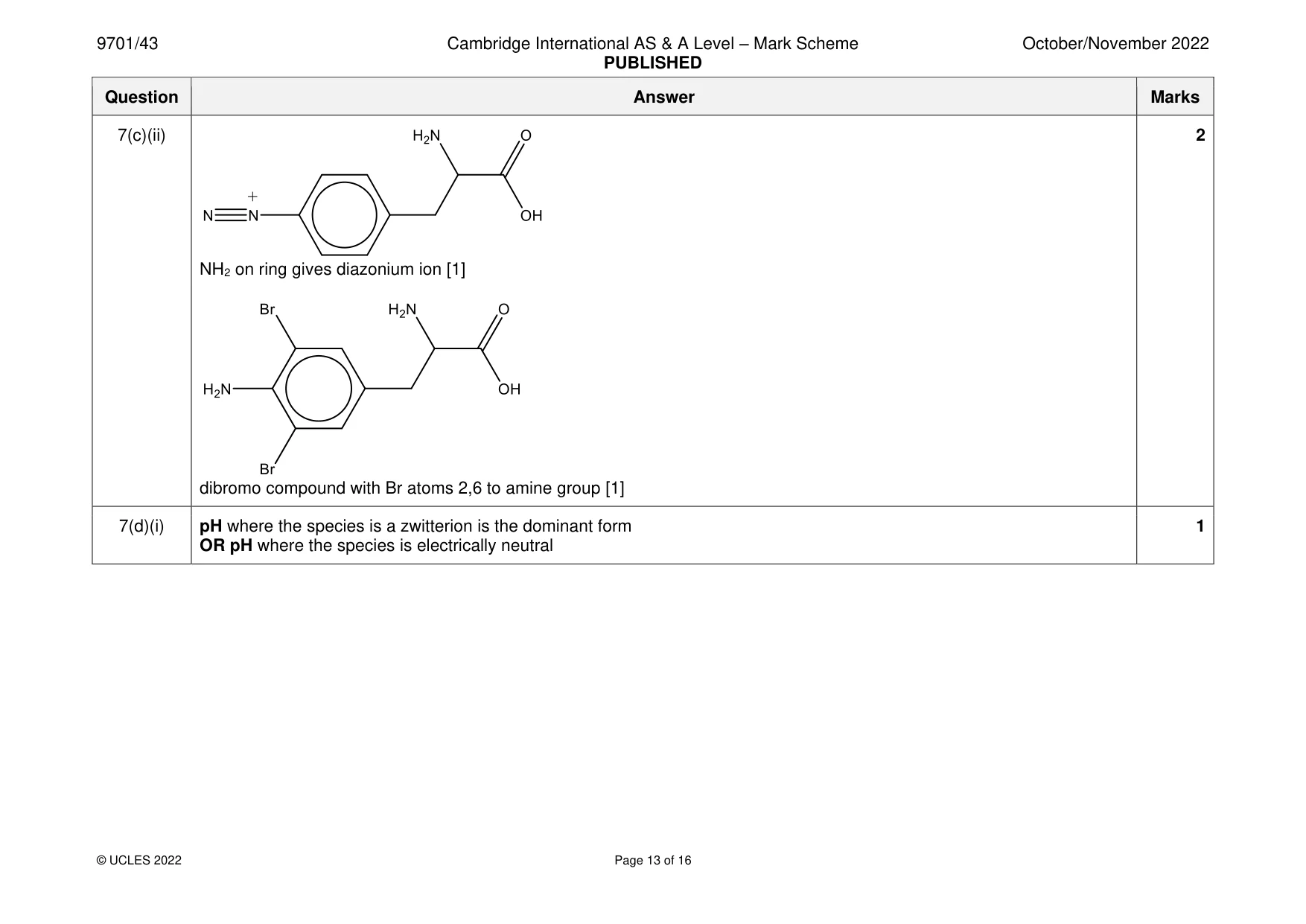 Mark scheme, page 13 of 16