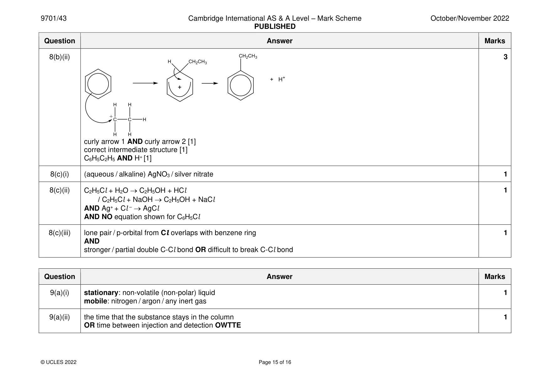Mark scheme, page 15 of 16