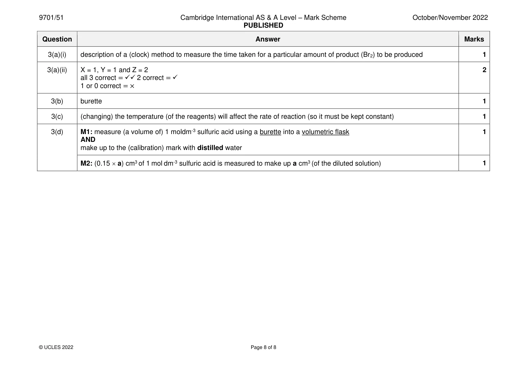 Mark scheme, page 8 of 8