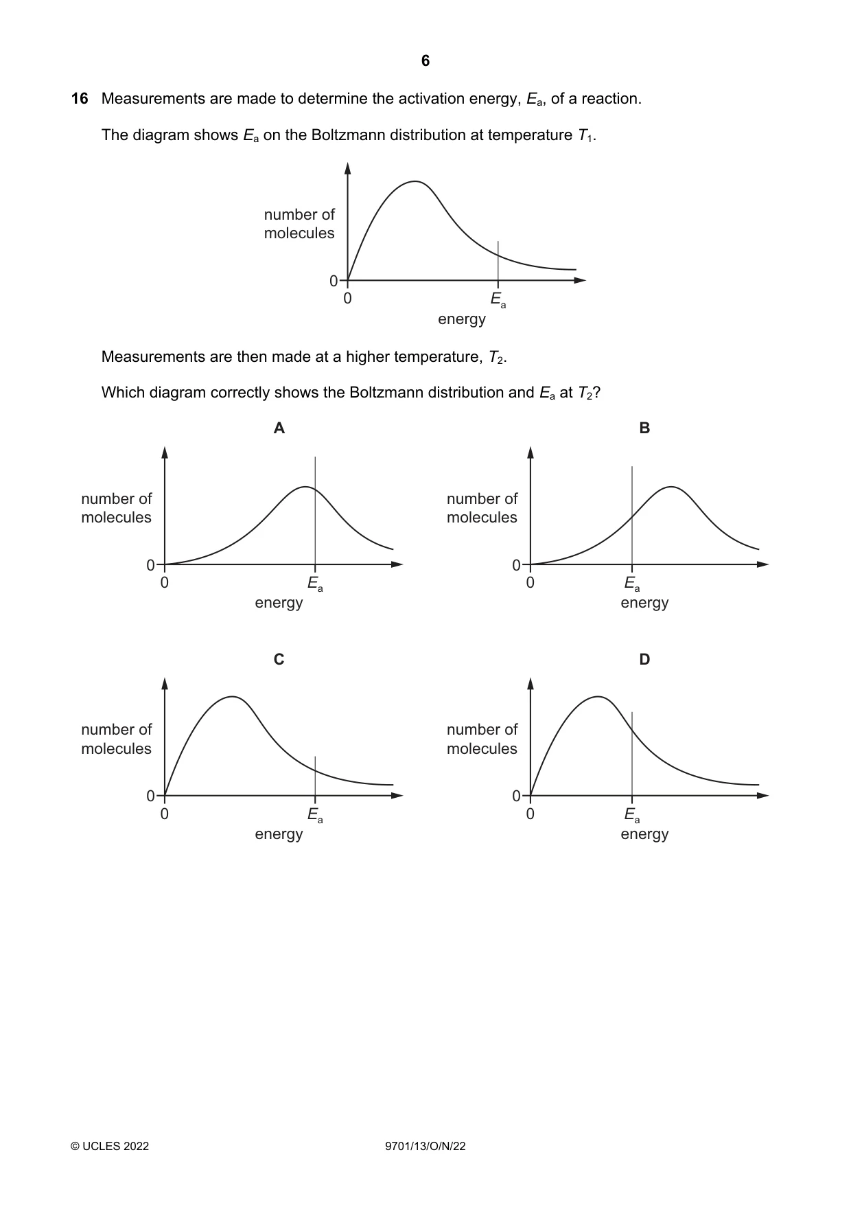 Cambridge A Level Chemistry 9701 2022 Oct/Nov Paper 1 · Variant 3 question paper, page 6 of 16