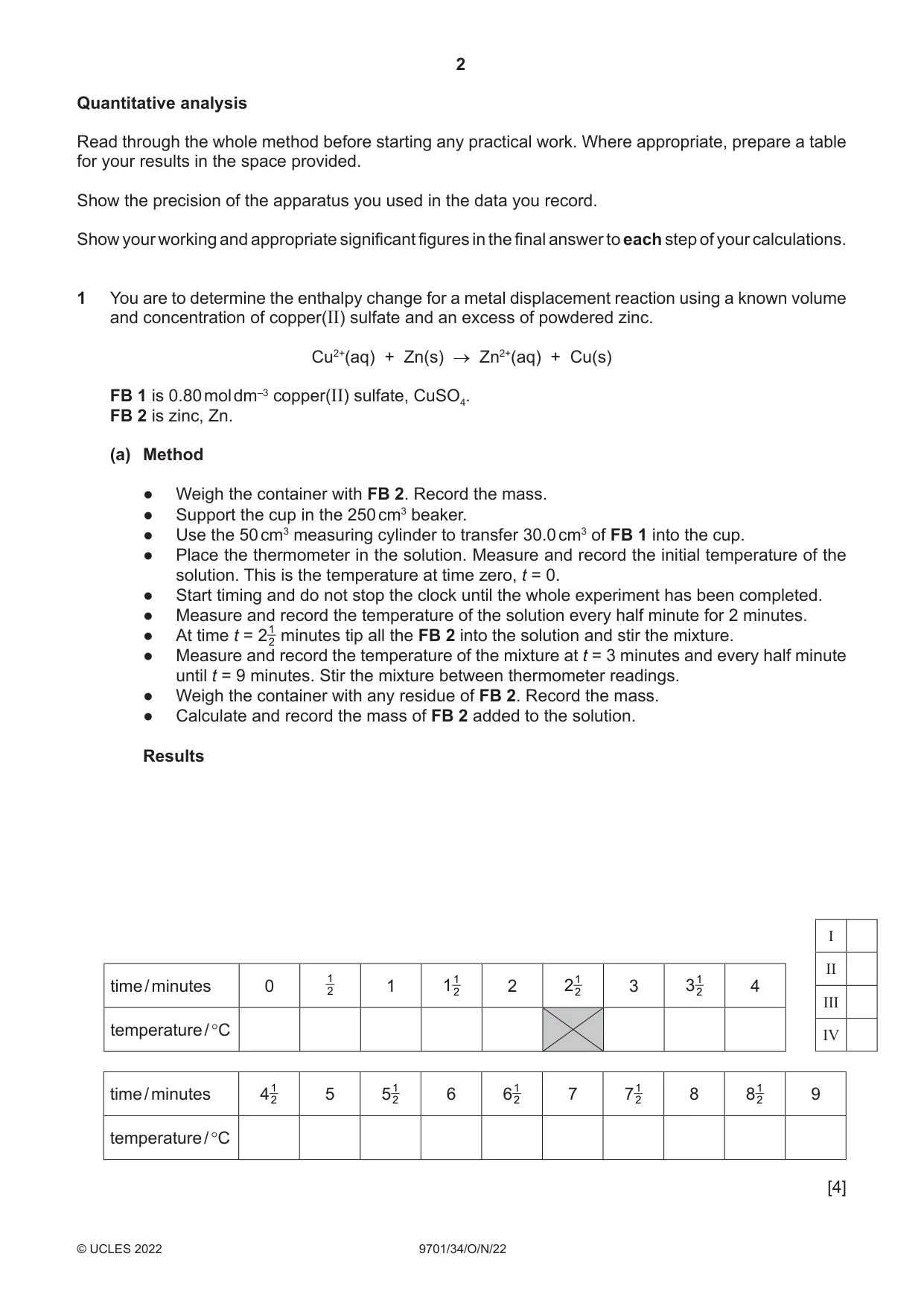 Cambridge A Level Chemistry 9701 2022 Oct/Nov Paper 3 · Variant 4 question paper, page 2 of 12