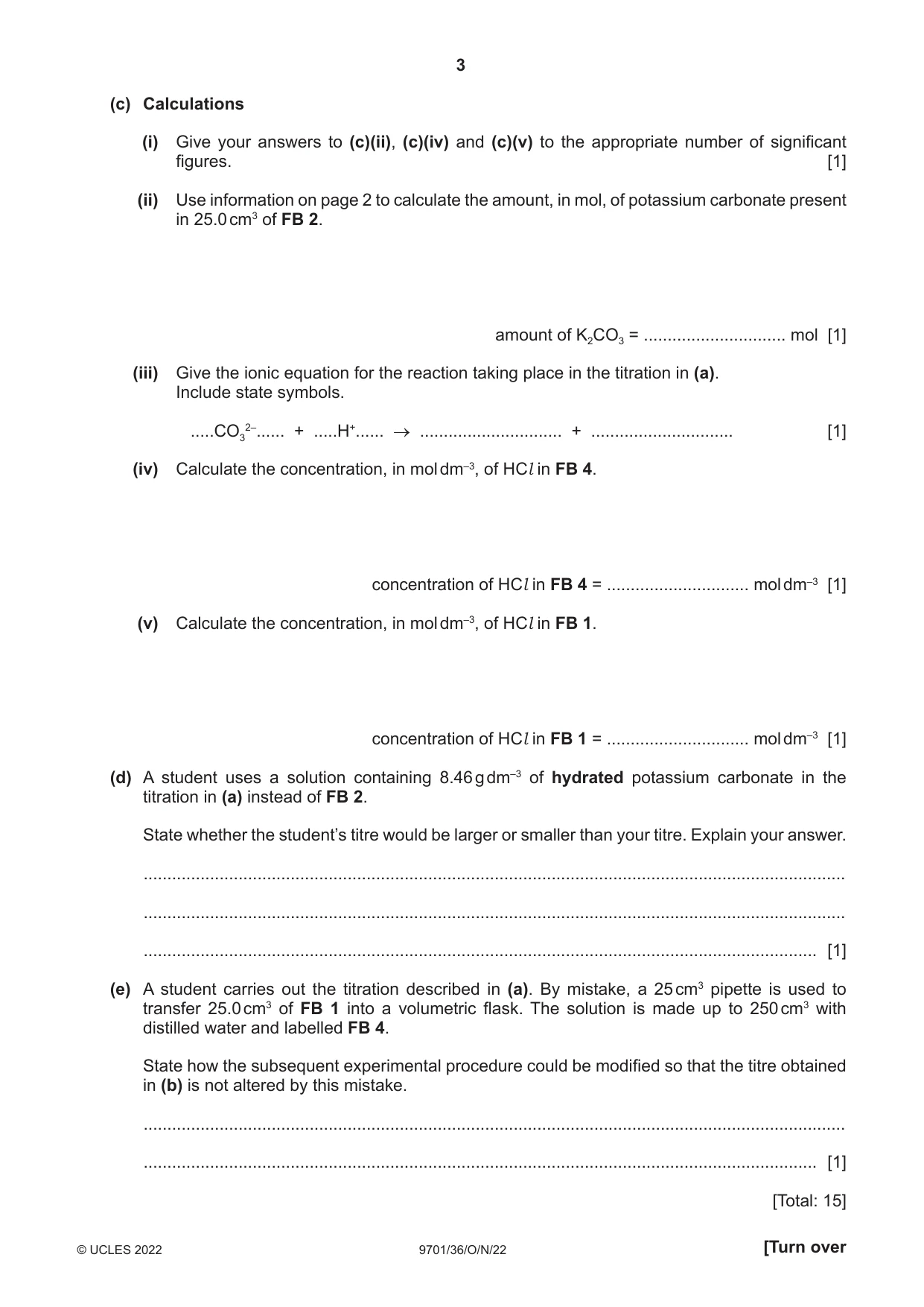 Cambridge A Level Chemistry 9701 2022 Oct/Nov Paper 3 · Variant 6 question paper, page 3 of 12