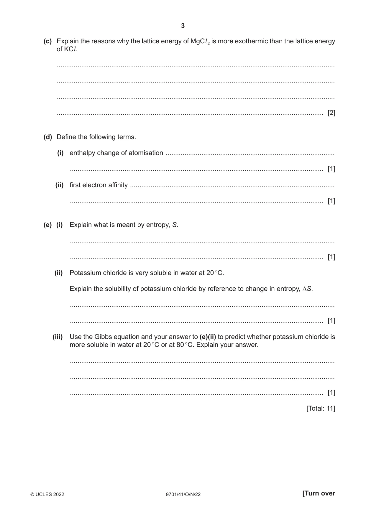 Cambridge A Level Chemistry 9701 2022 Oct/Nov Paper 4 · Variant 1 question paper, page 3 of 28