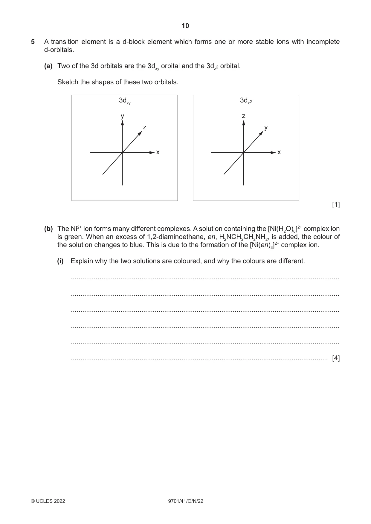 Cambridge A Level Chemistry 9701 2022 Oct/Nov Paper 4 · Variant 1 question paper, page 10 of 28