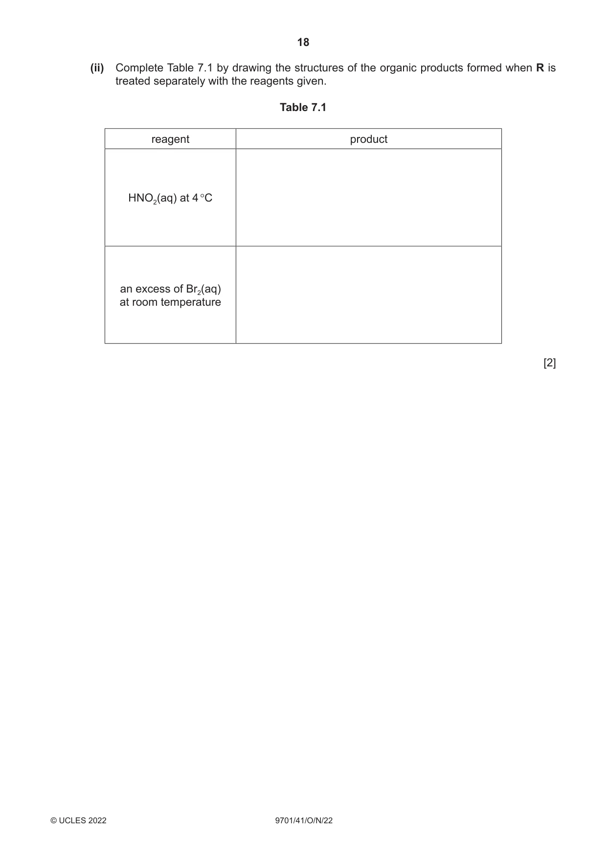 Cambridge A Level Chemistry 9701 2022 Oct/Nov Paper 4 · Variant 1 question paper, page 18 of 28