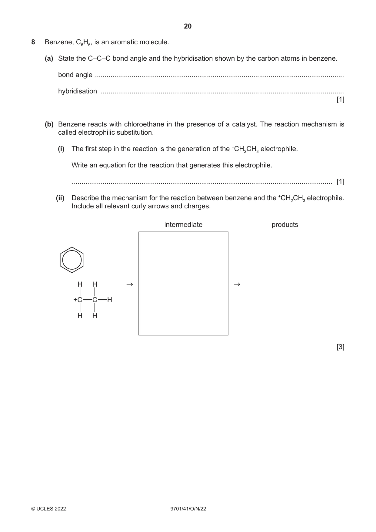 Cambridge A Level Chemistry 9701 2022 Oct/Nov Paper 4 · Variant 1 question paper, page 20 of 28