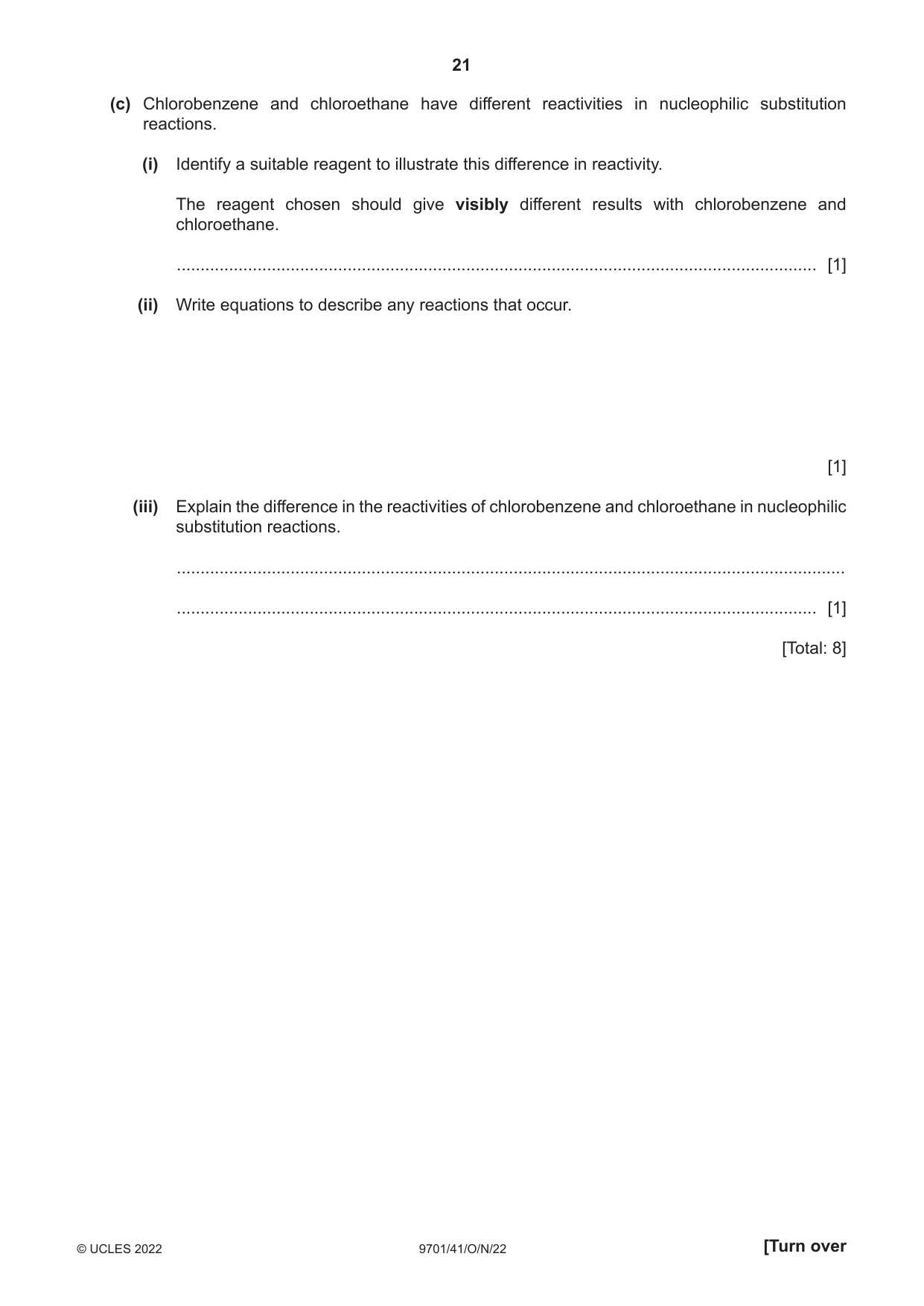 Cambridge A Level Chemistry 9701 2022 Oct/Nov Paper 4 · Variant 1 question paper, page 21 of 28