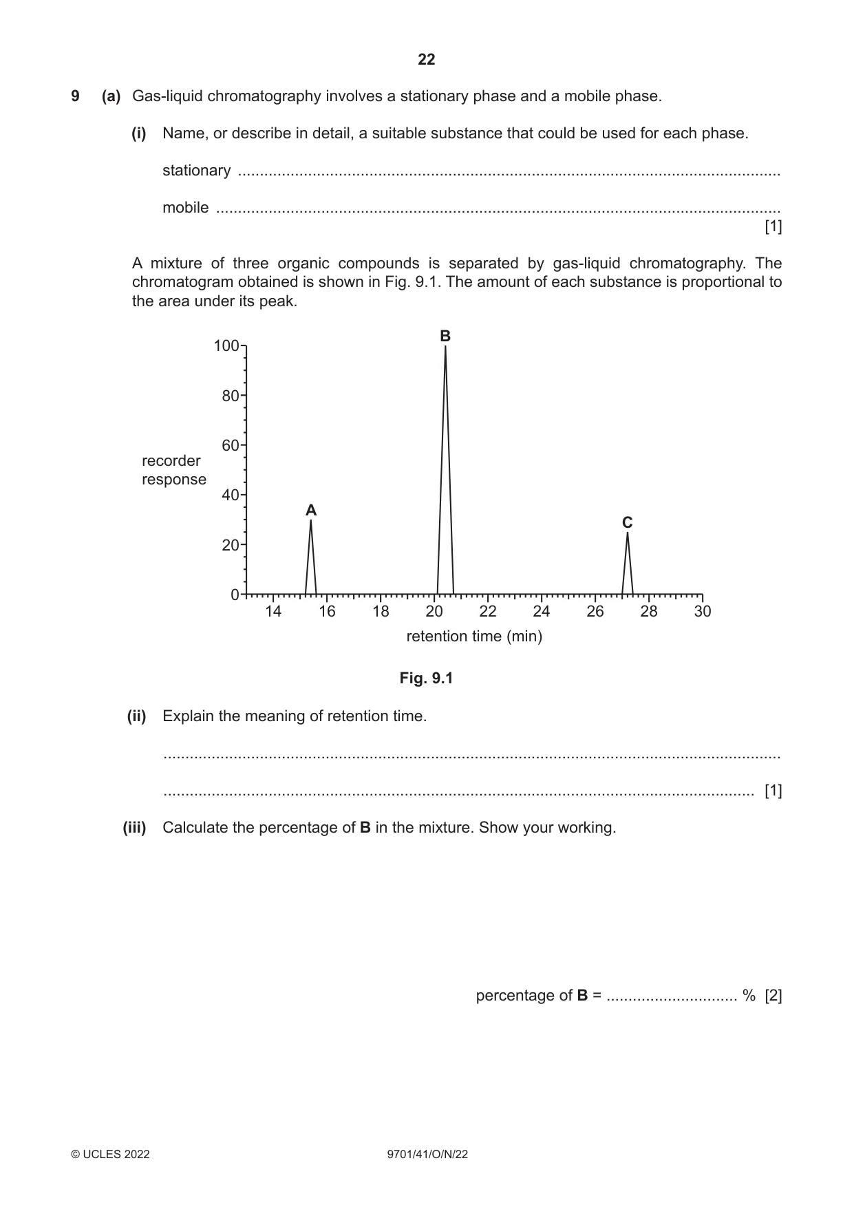 Cambridge A Level Chemistry 9701 2022 Oct/Nov Paper 4 · Variant 1 question paper, page 22 of 28
