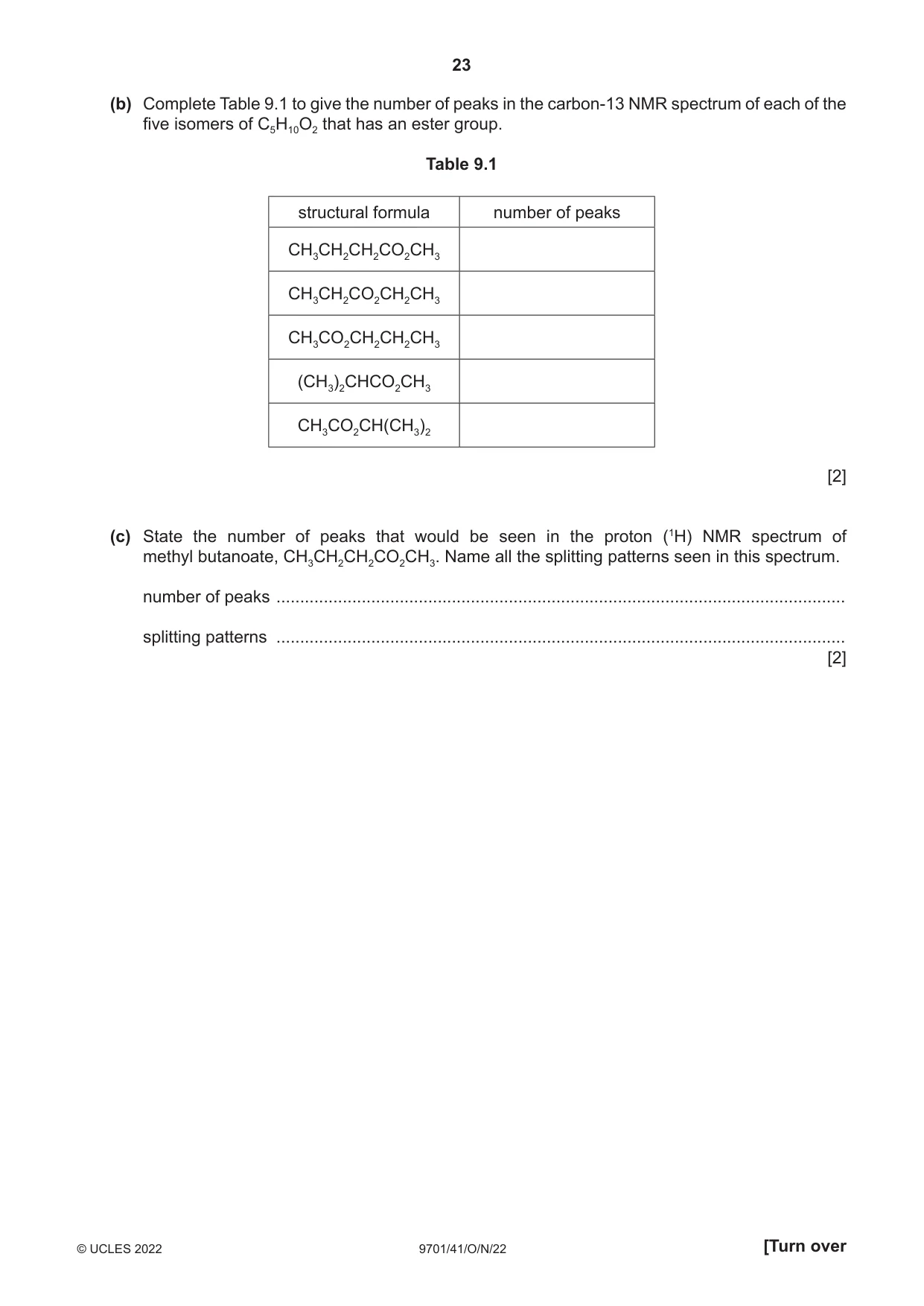 Cambridge A Level Chemistry 9701 2022 Oct/Nov Paper 4 · Variant 1 question paper, page 23 of 28